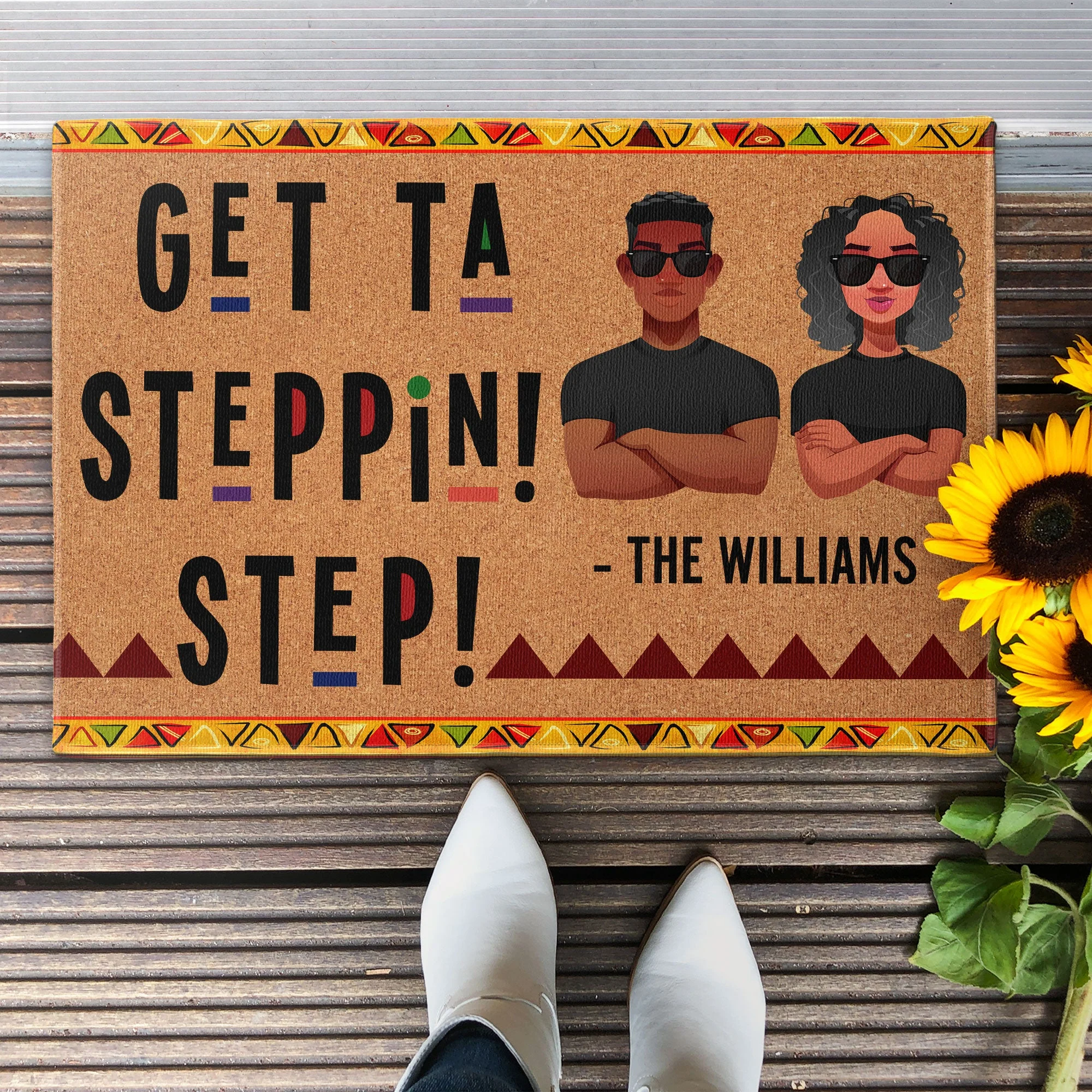 Get Ta Steppin - Personalized Doormat - Image 2
