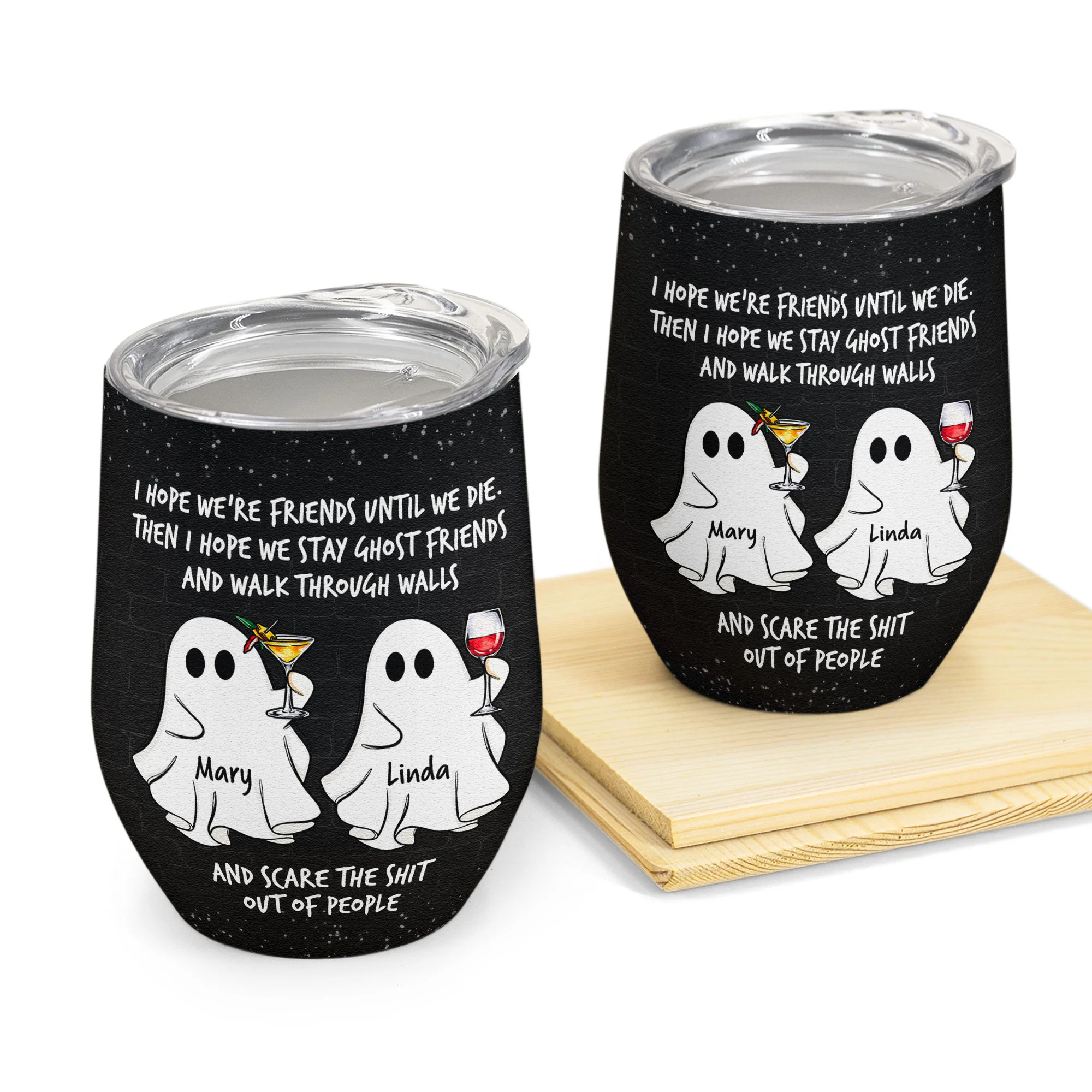 Ghost Friends - Personalized Wine Tumbler - Image 2
