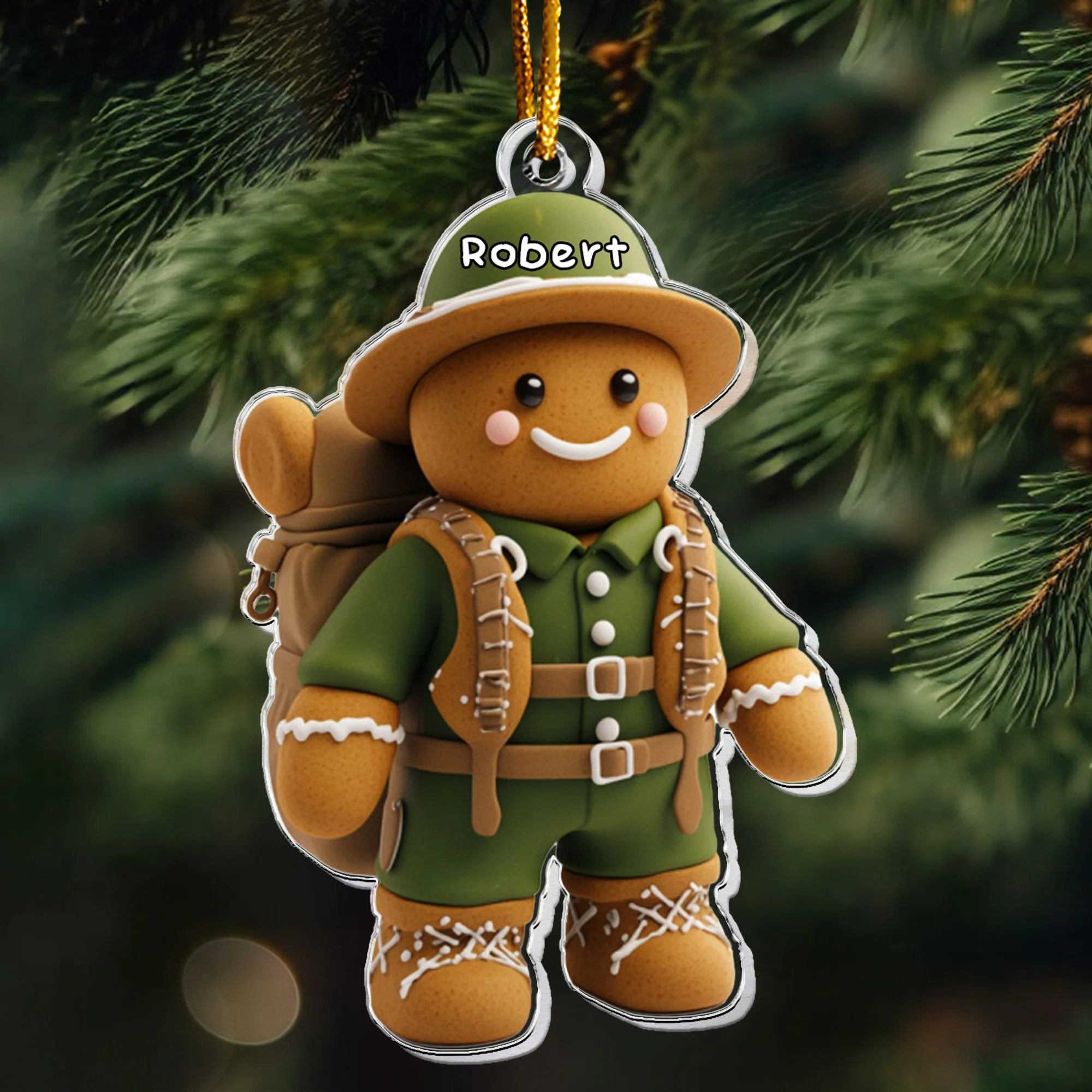 Gift For Camping Lovers Gingerbread - Personalized Acrylic Ornament - Image 5