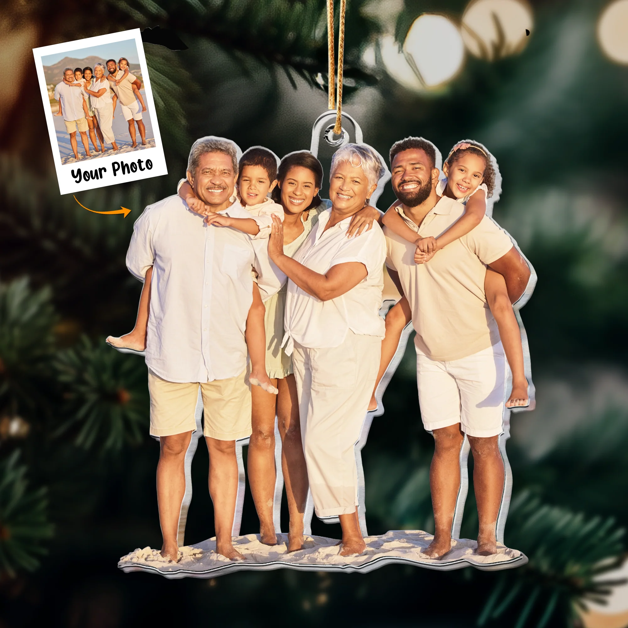Gift For Grandparents - Personalized Acrylic Photo Ornament - Image 4