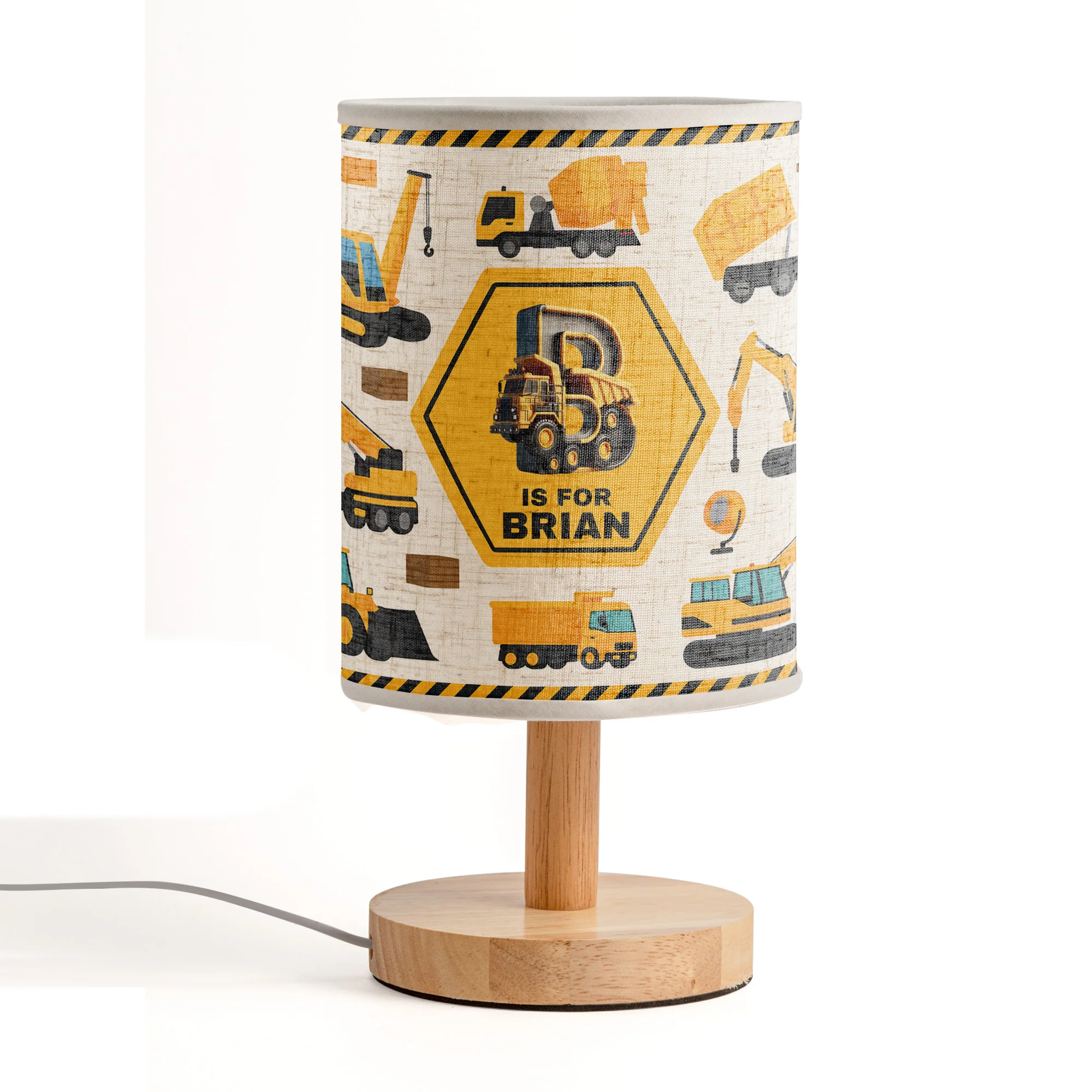 Gift For Kid Construction, Monster Truck, Unicorn Letter - Personalized Fabric Lamp - Image 2