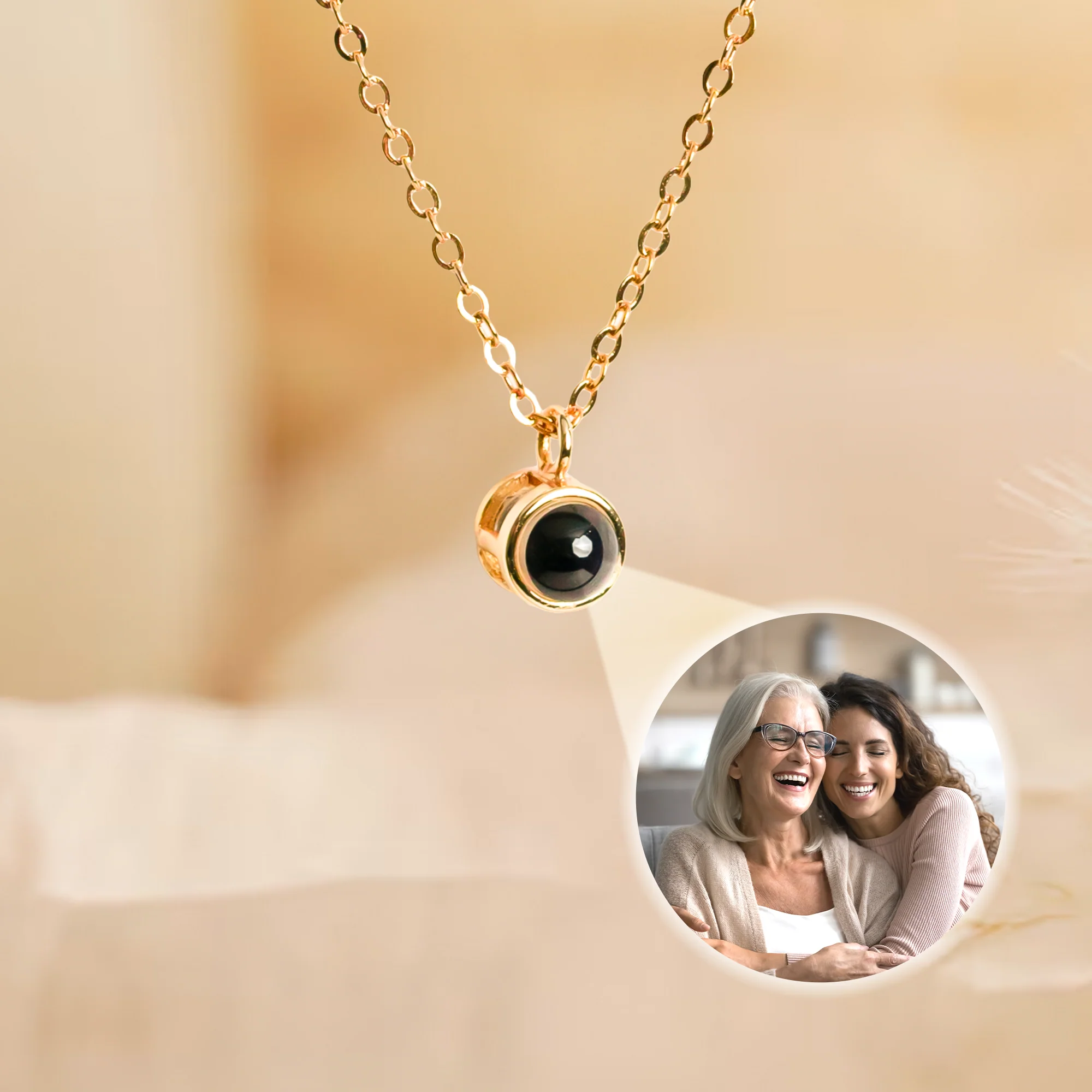 Gift For Mom Grandma Aunt - Personalized Photo Projection Necklace - Image 4