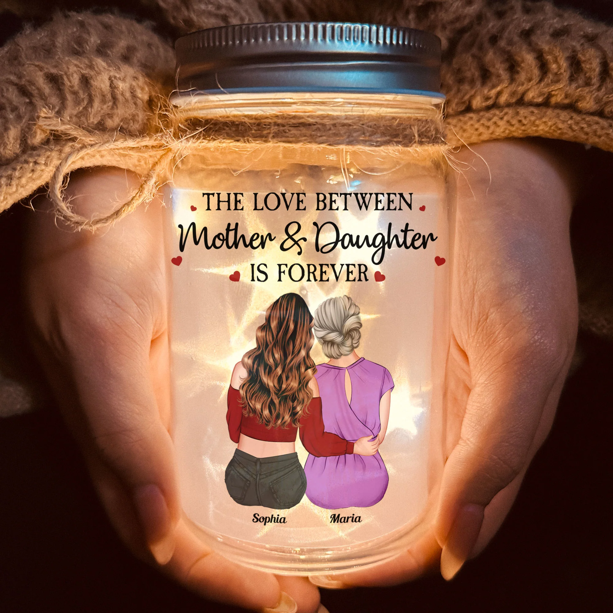 Gift For Mom I Love You For All The Times - Personalized Mason Jar Light - Image 3