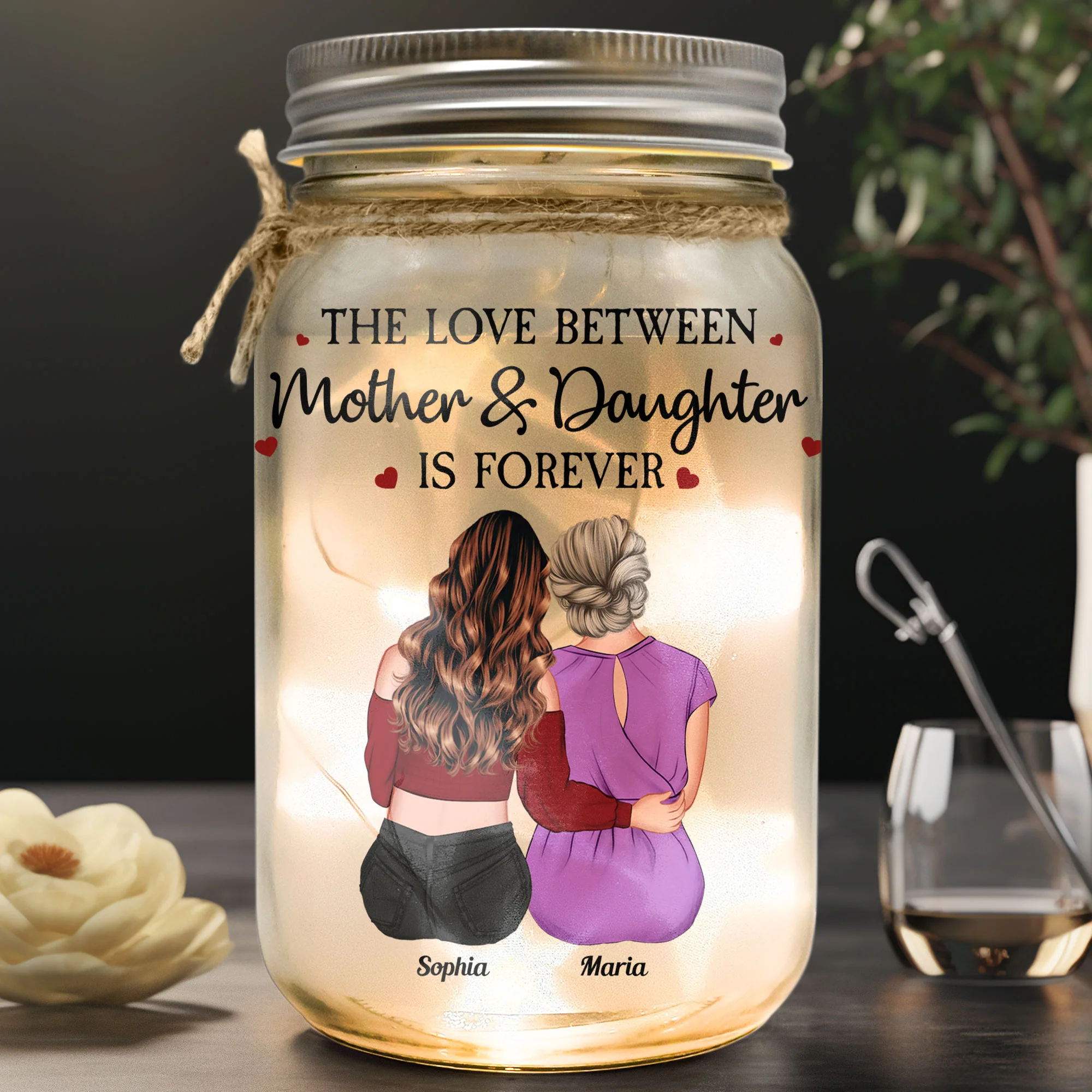 Gift For Mom I Love You For All The Times - Personalized Mason Jar Light - Image 4