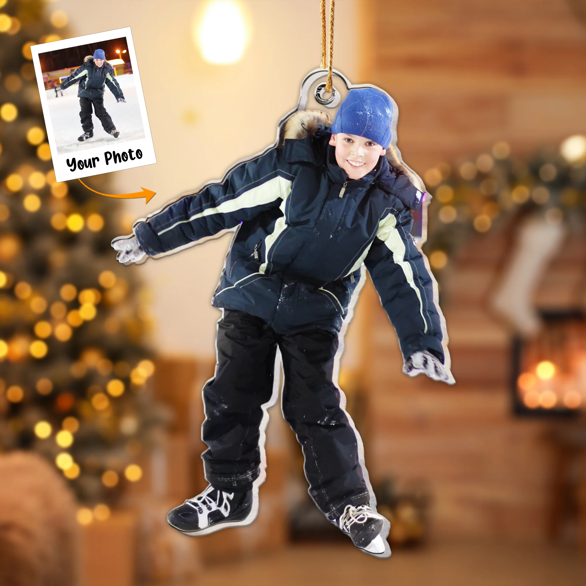 Gift For Son - Personalized Acrylic Photo Ornament - Image 2