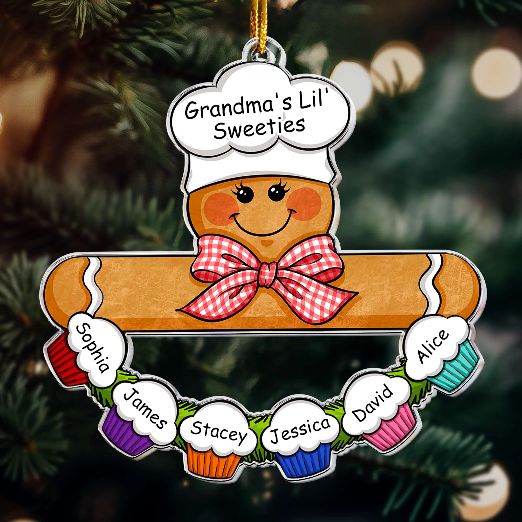 Gingerbread Baker - Personalized Acrylic Ornament - Image 5