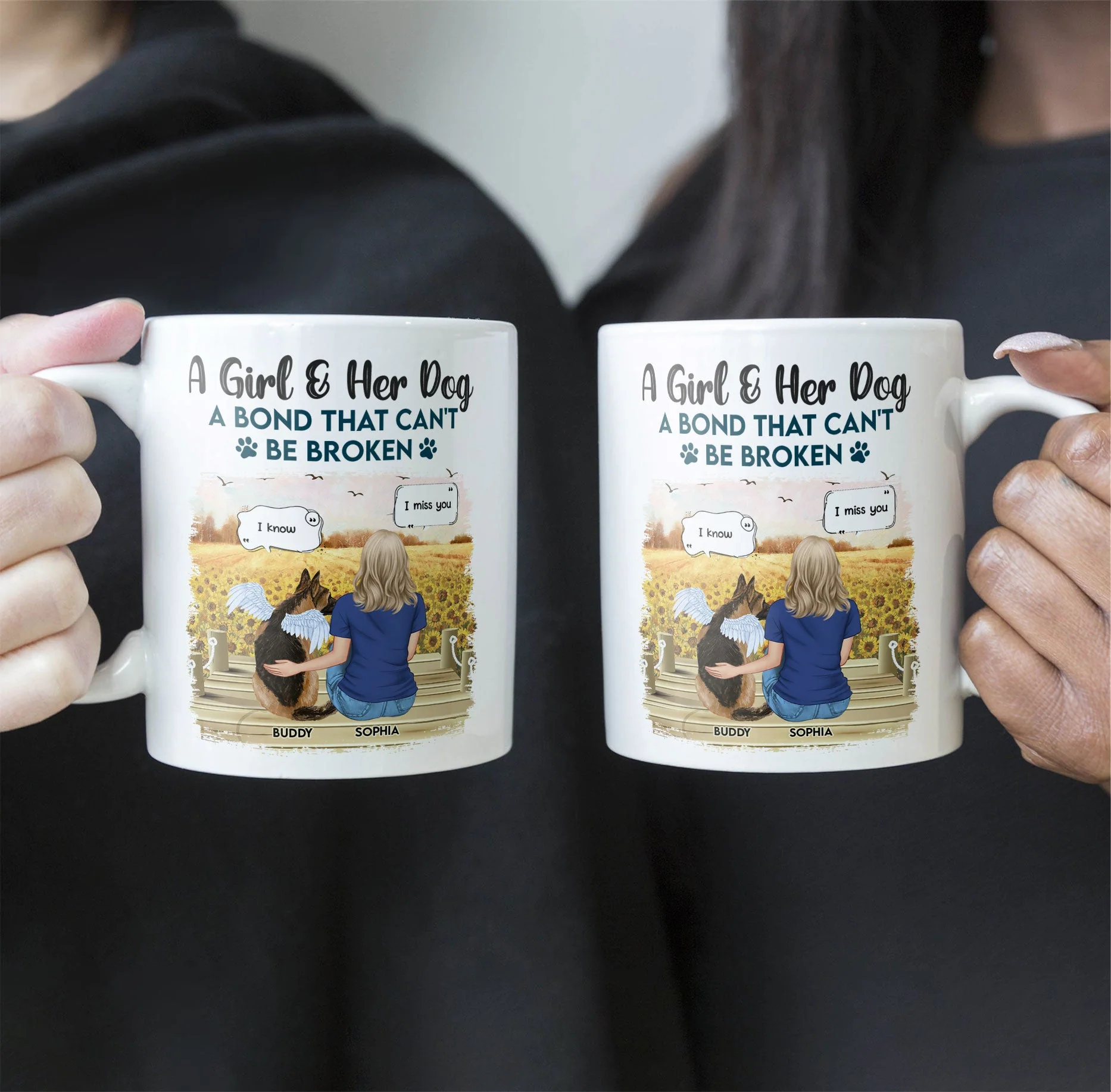 Girl And Dog A Bond That Can'T Be Broken - Personalized Mug - Image 2