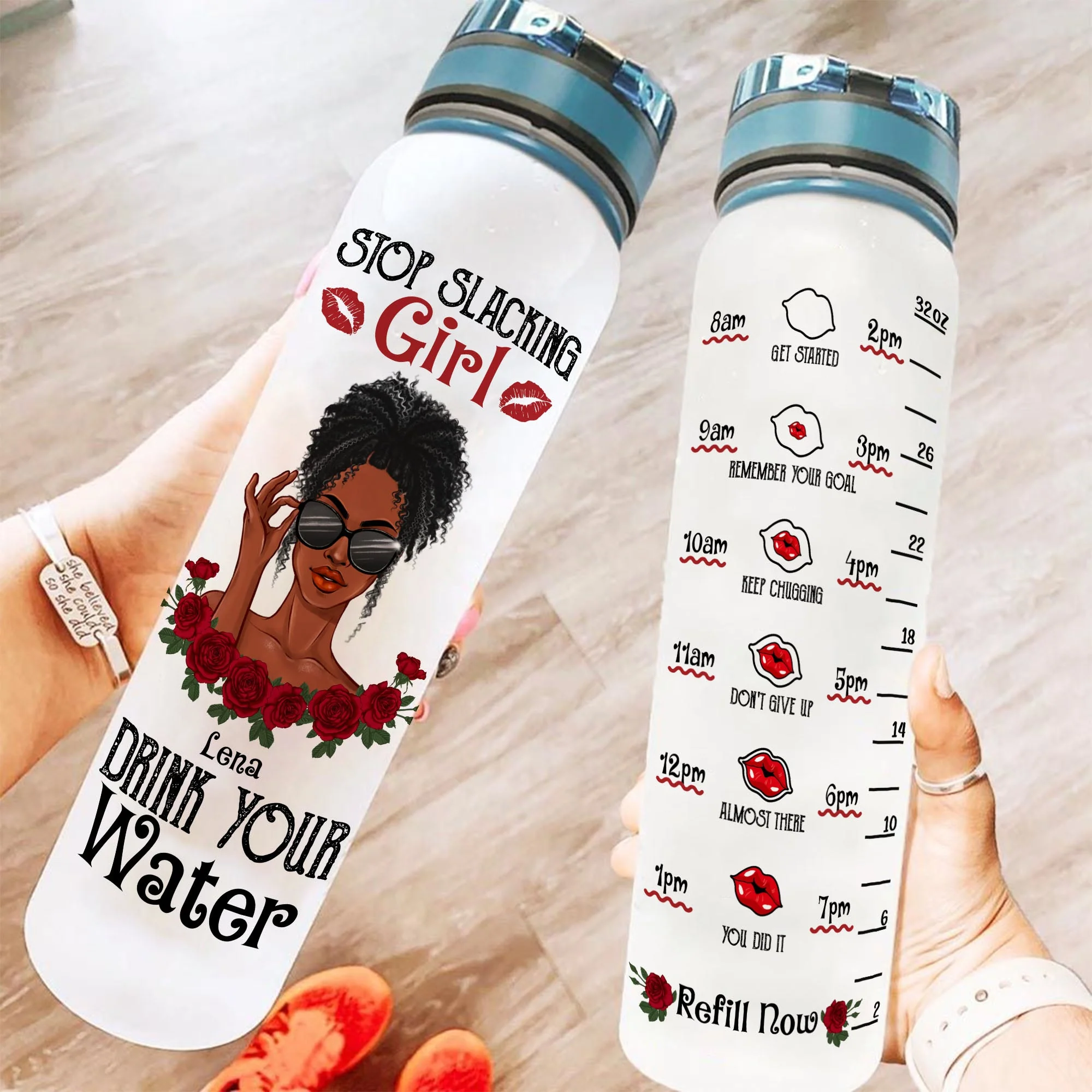 Girl Drink Your Water - Personalized Water Tracker Bottle - Image 2