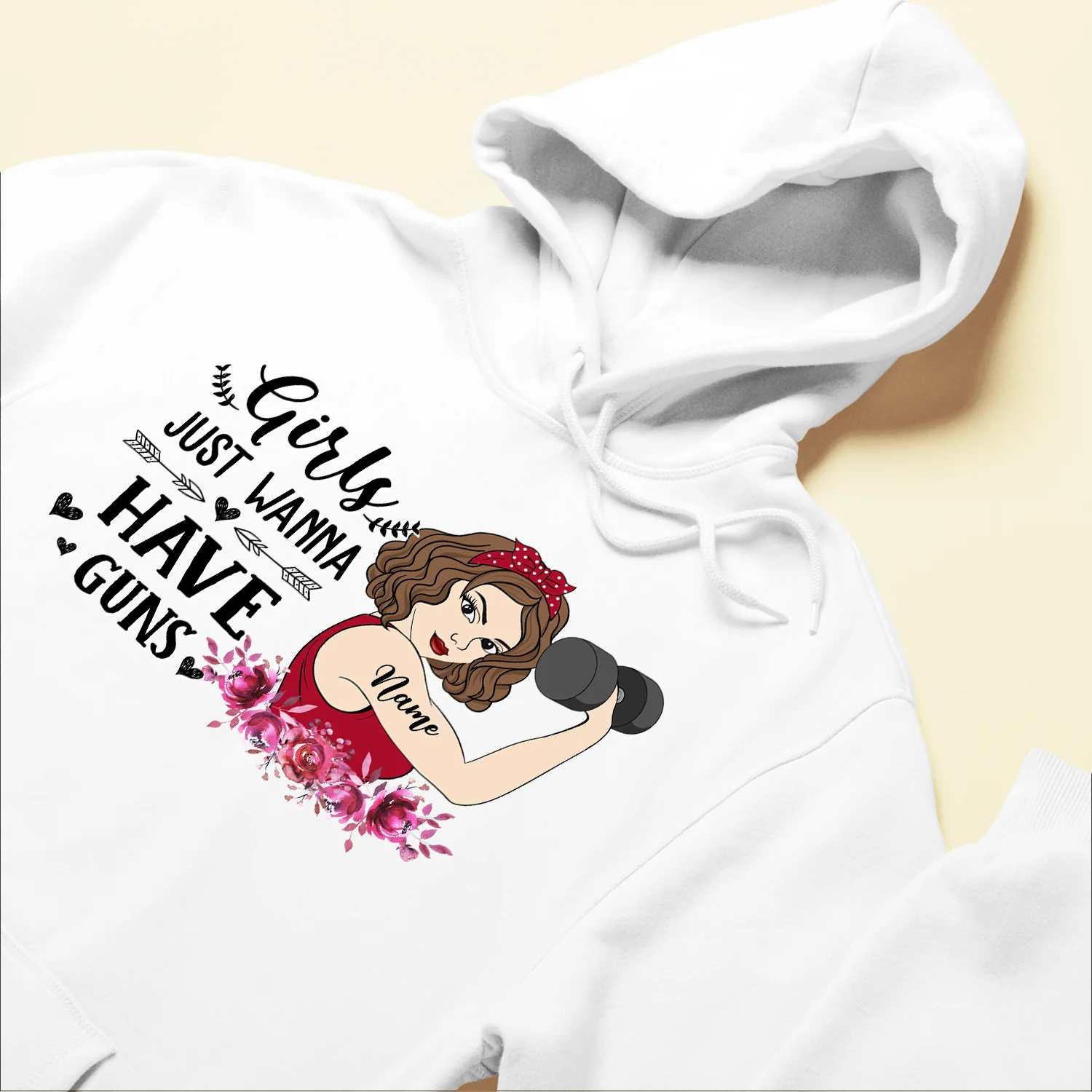 Girls Just Wanna Have Guns - Personalized Shirt - Birthday Gift For Gymer - Lady Lifting - Image 5
