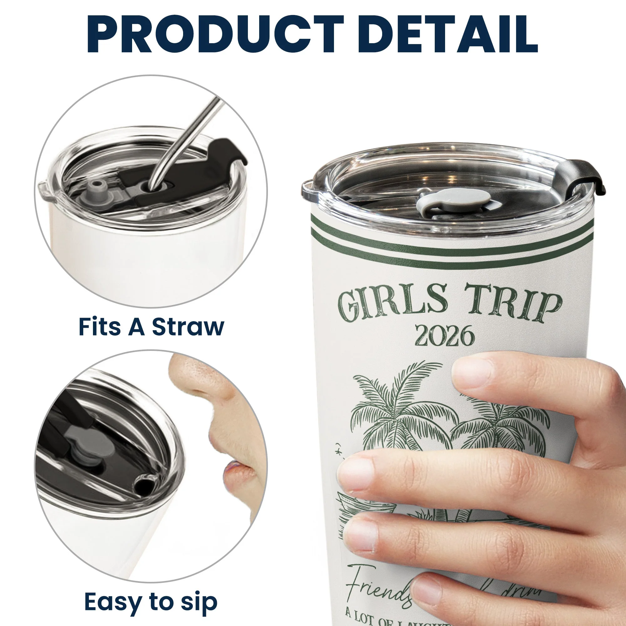 Girls Trip Summer Time - Personalized Tumbler - Image 5