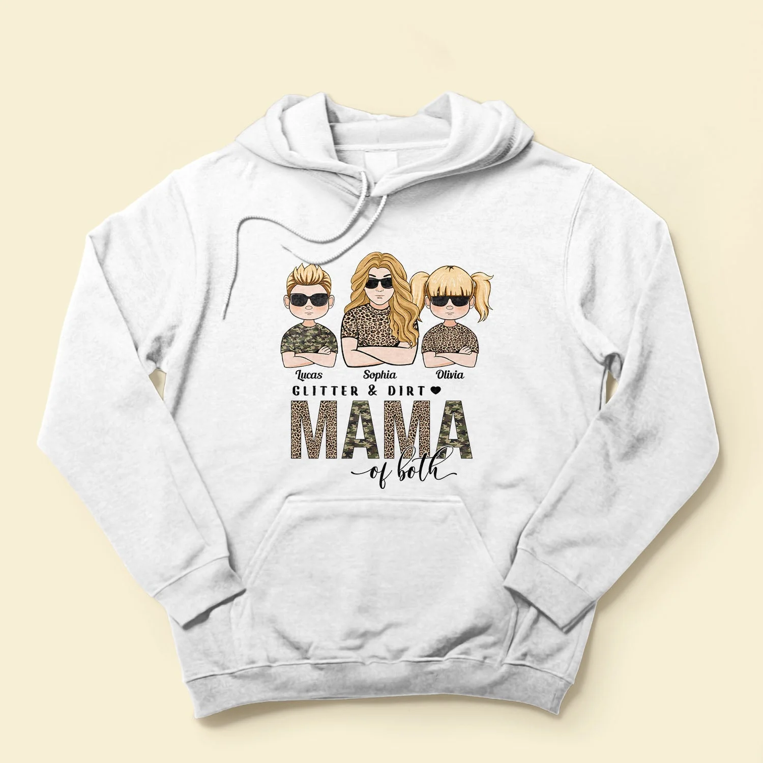 Glitter And Dirt Mama Of Both - Personalized Shirt - Image 4