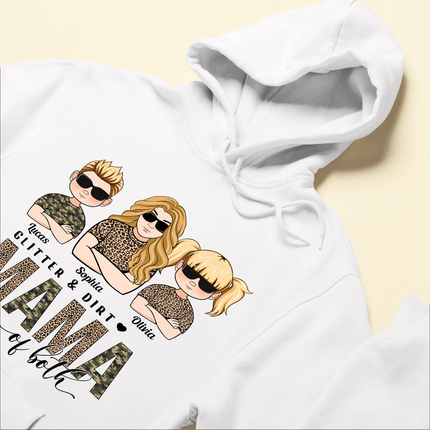 Glitter And Dirt Mama Of Both - Personalized Shirt - Image 6