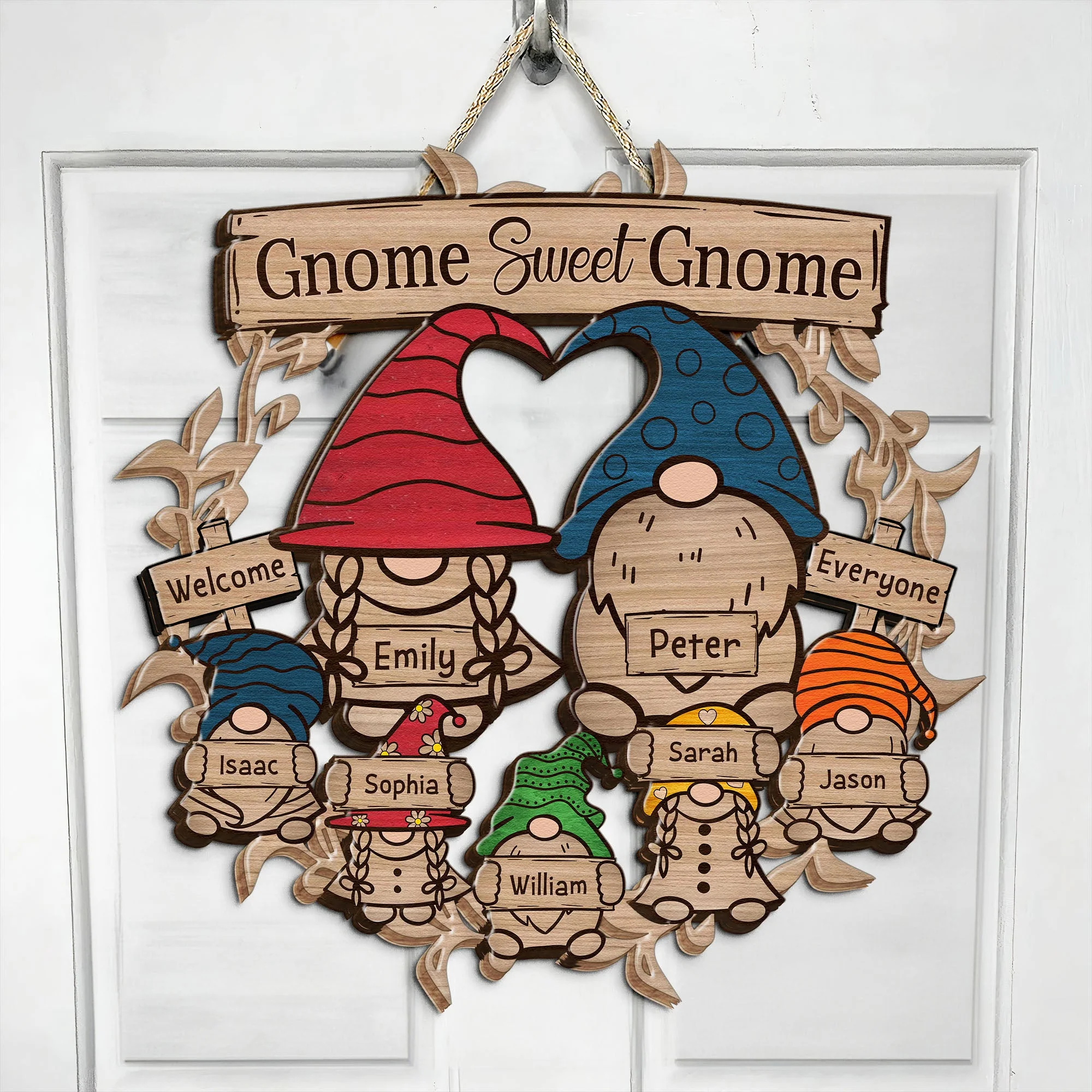 Gnome Sweet Gnome - Personalized Wood Sign - Image 4