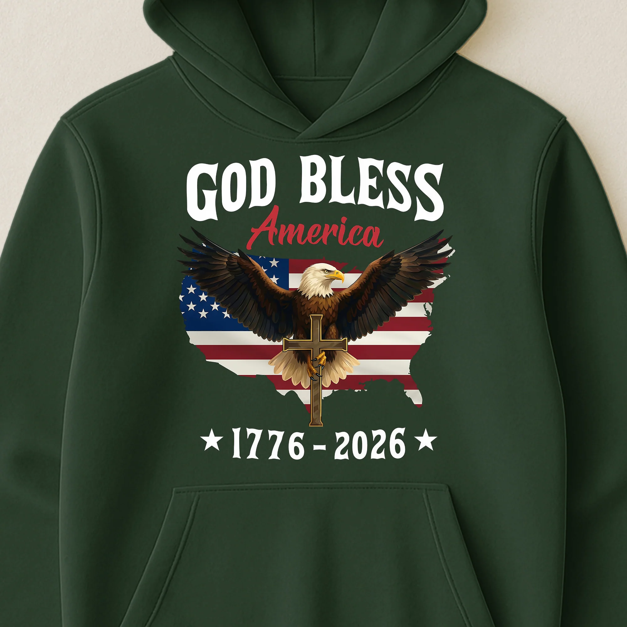 God Bless America Eagle Cross 1776-2026 - Shirt - Image 19
