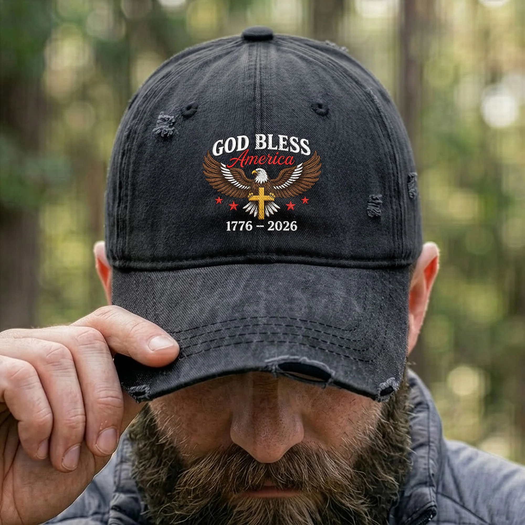God Bless America - Personalized Cap - Image 6