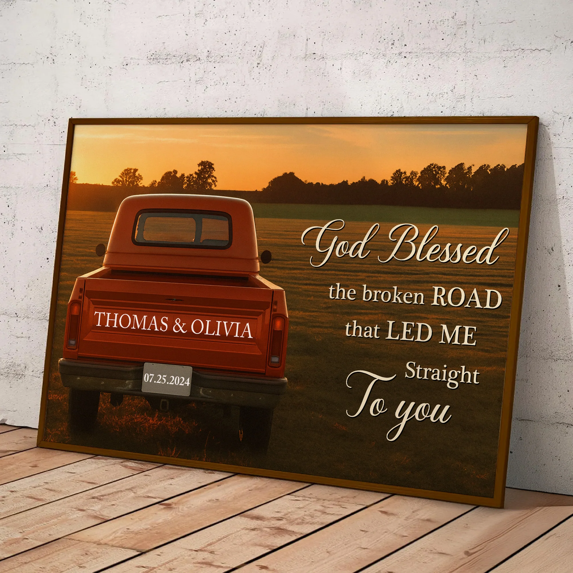 God Blessed The Broken Road That Led Me Straight To You - Personalized Poster - Image 2