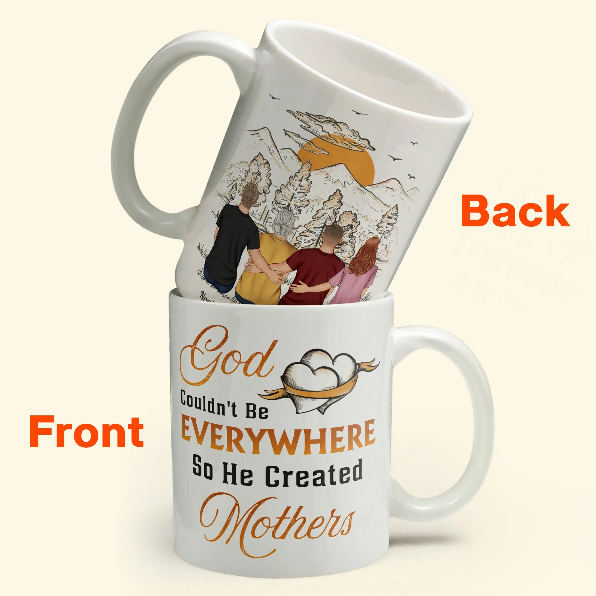 God Couldn't Be Everywhere So He Created Mothers - Personalized Mug - Image 2