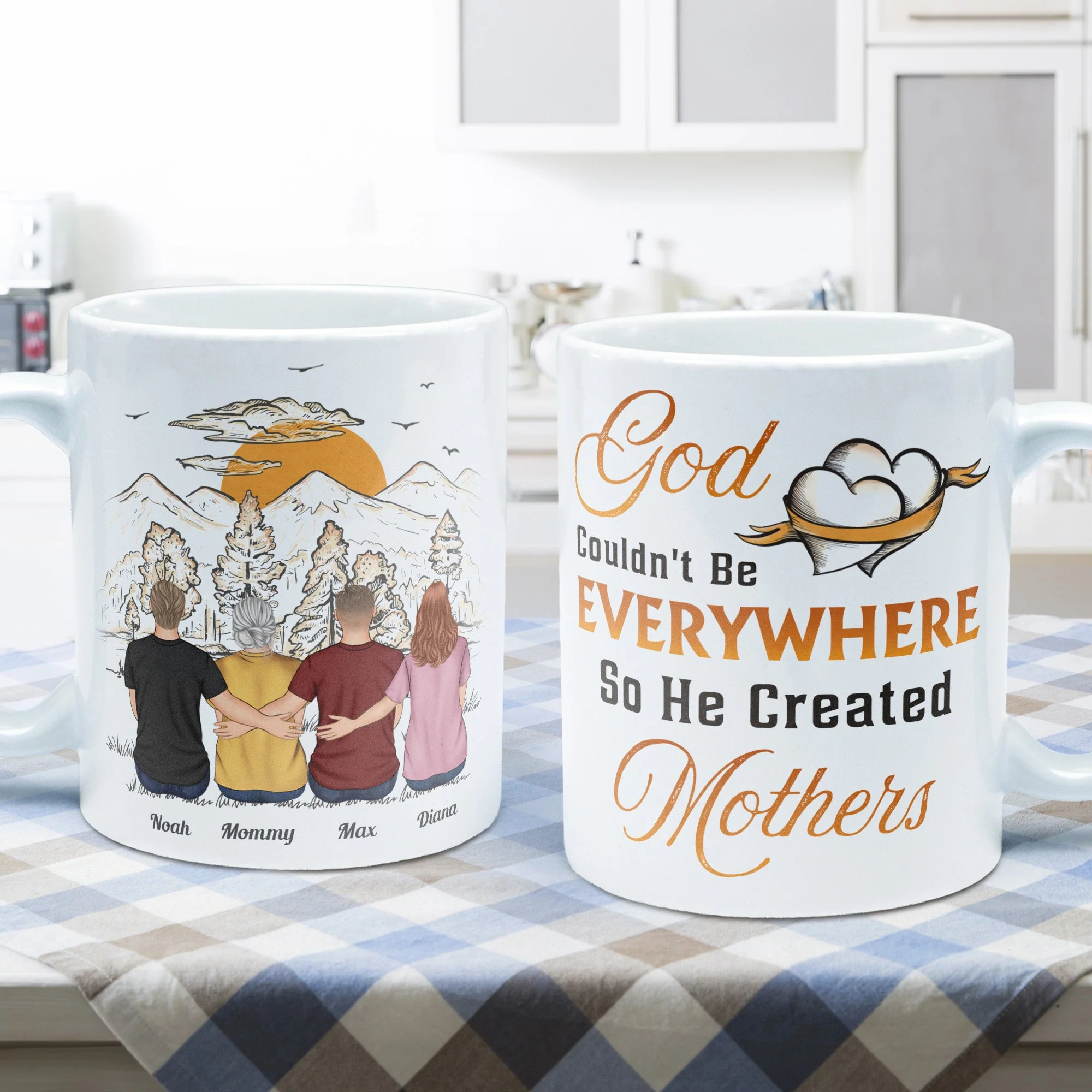 God Couldn't Be Everywhere So He Created Mothers - Personalized Mug - Image 4