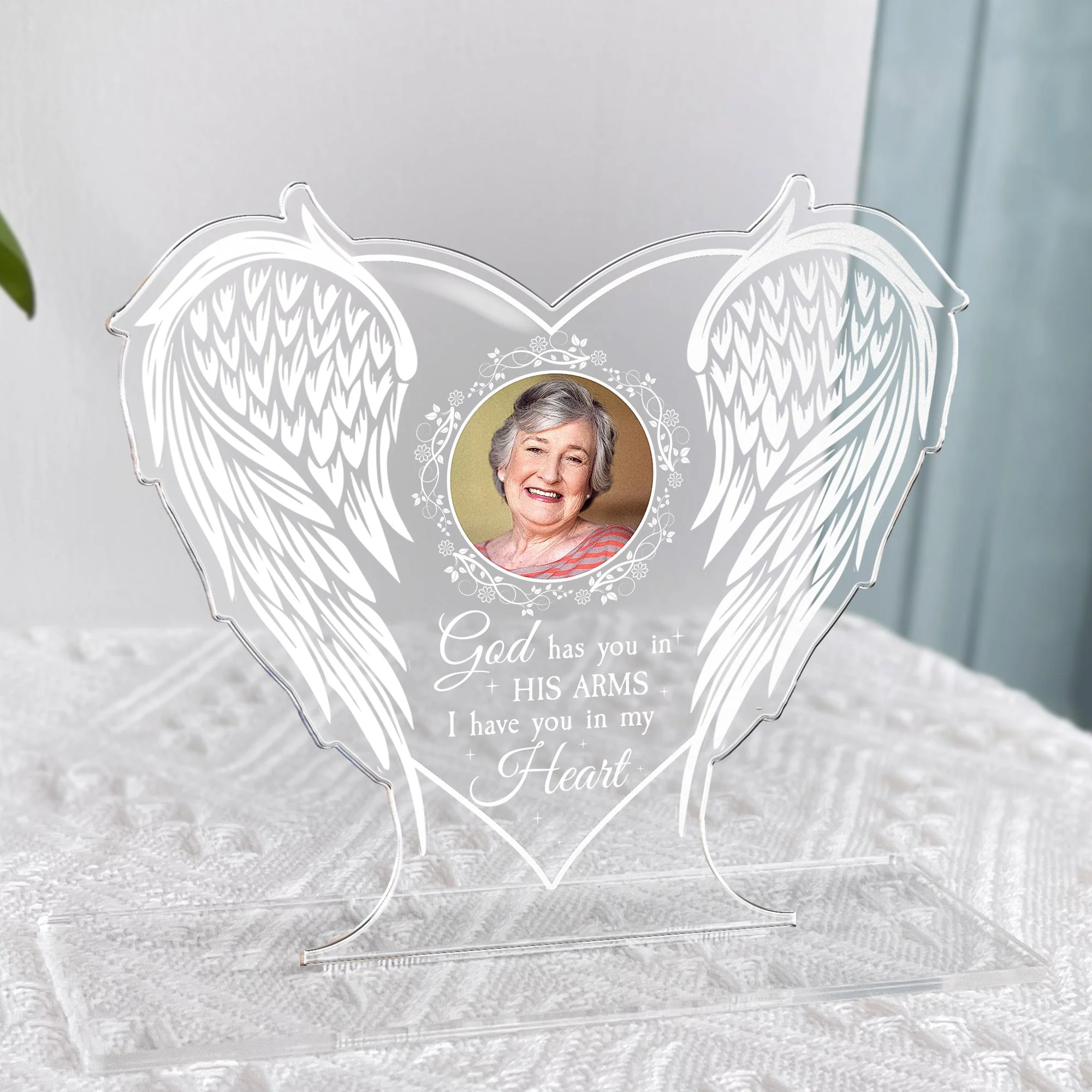 God Has You In His Arms I Have You In My Heart - Personalized Acrylic Photo Plaque - Image 3