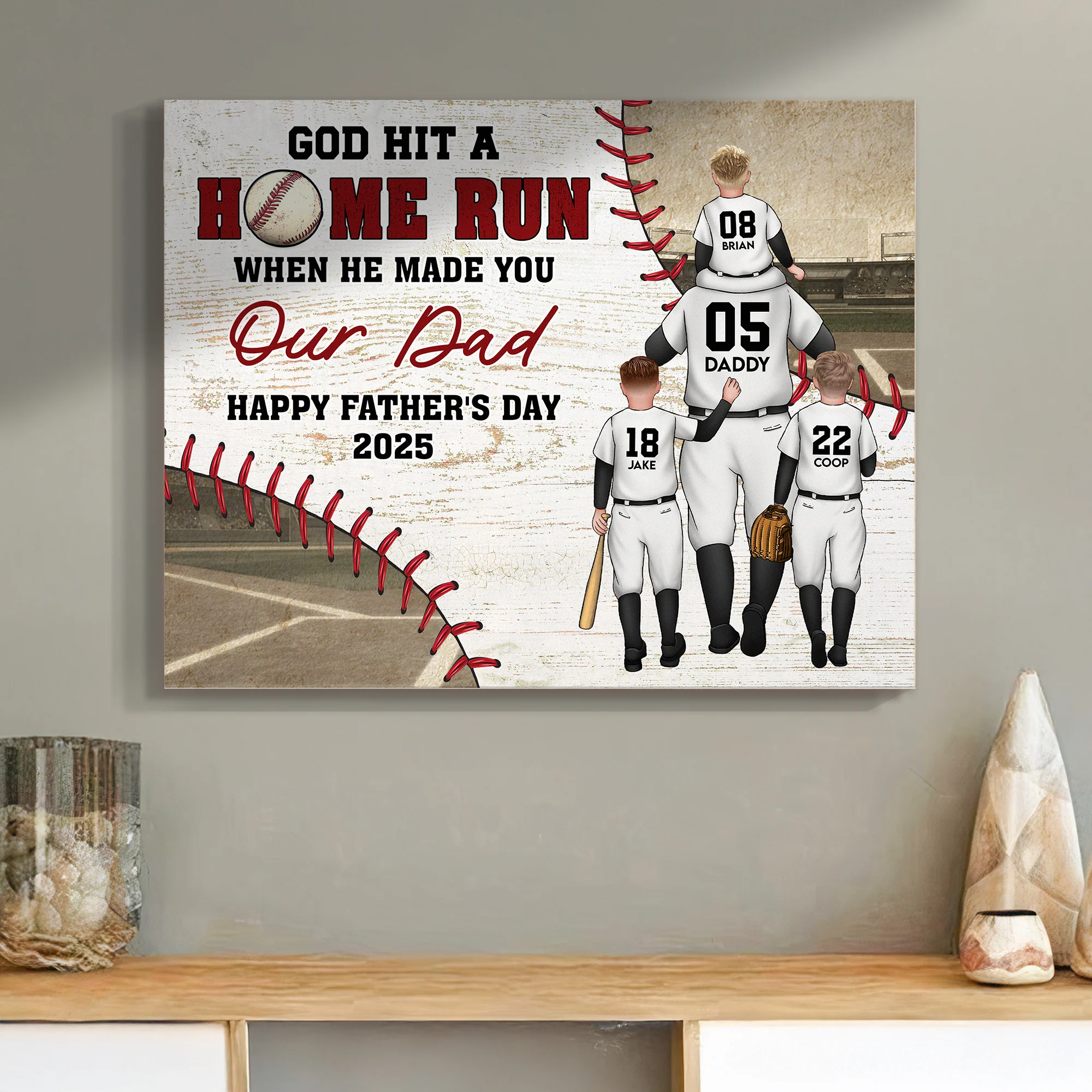 God Hit A Home Run When He Made You - Custom Wood Plaque - Image 2