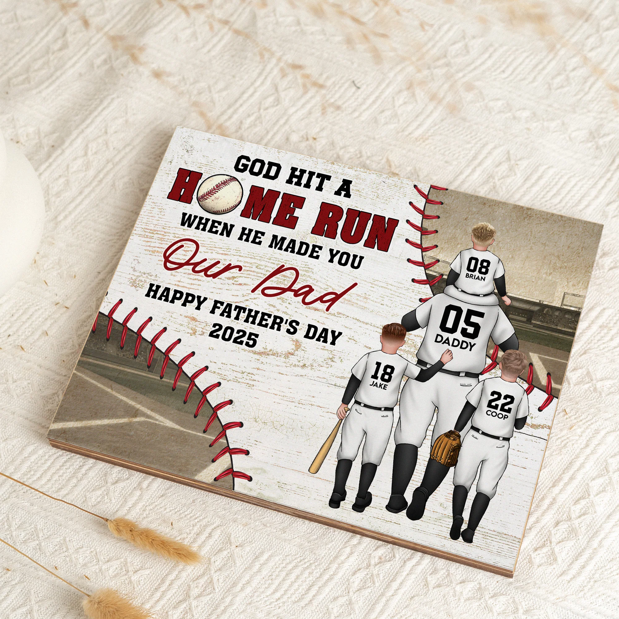 God Hit A Home Run When He Made You - Custom Wood Plaque - Image 3