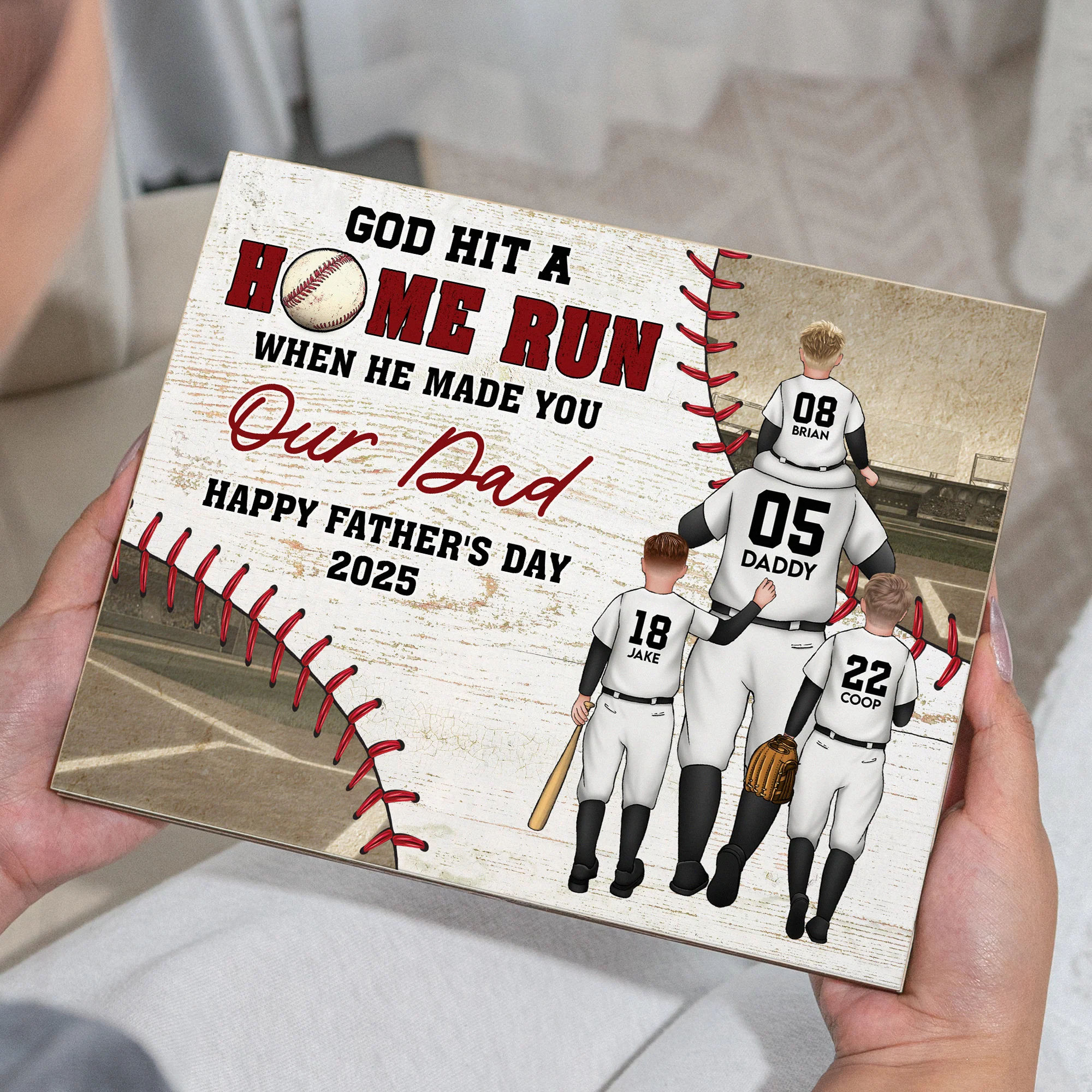 God Hit A Home Run When He Made You - Custom Wood Plaque - Image 4