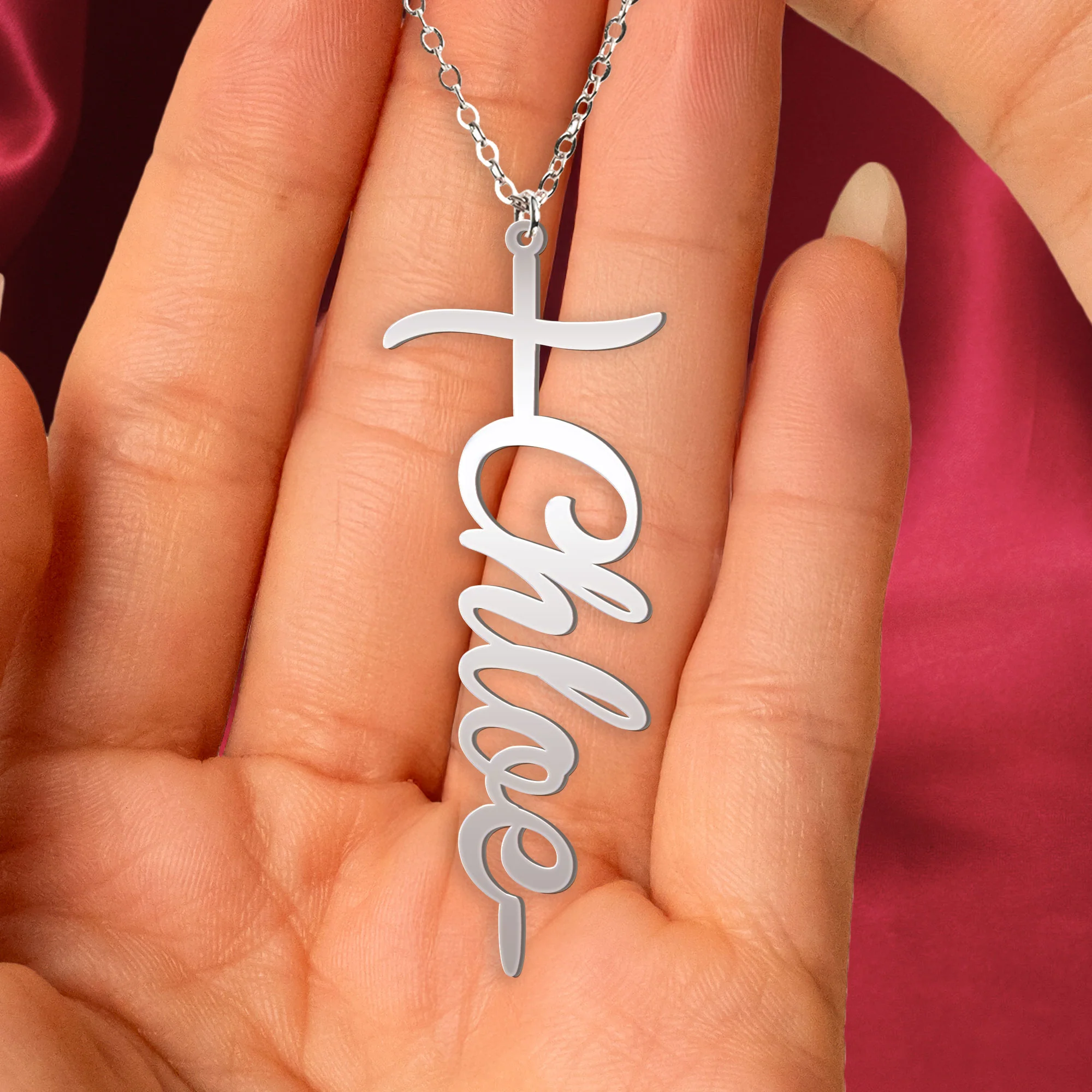 God Is Within Her She Will Not Fall Christian Bible - Custom Name Necklace - Image 3