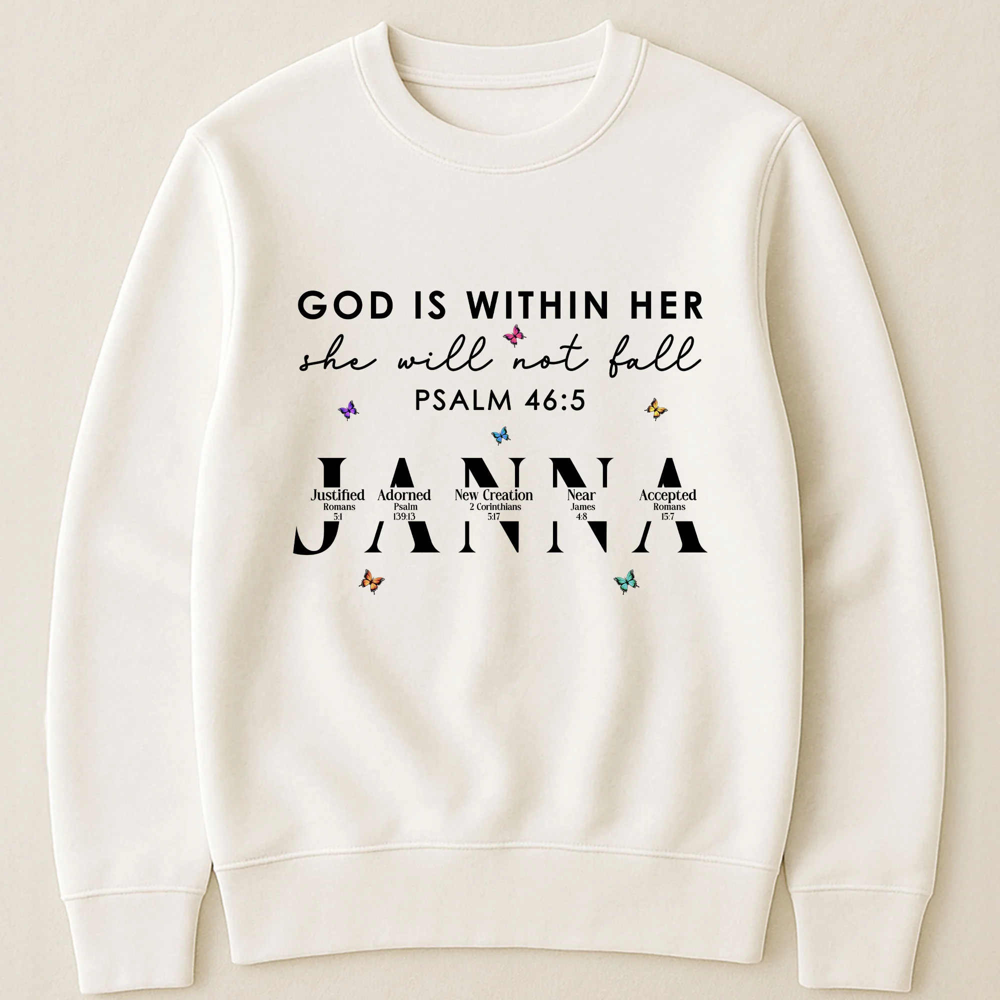God Is Within Her She Will Not Fall With Name Letter In Bible - Personalized Shirt - Image 3