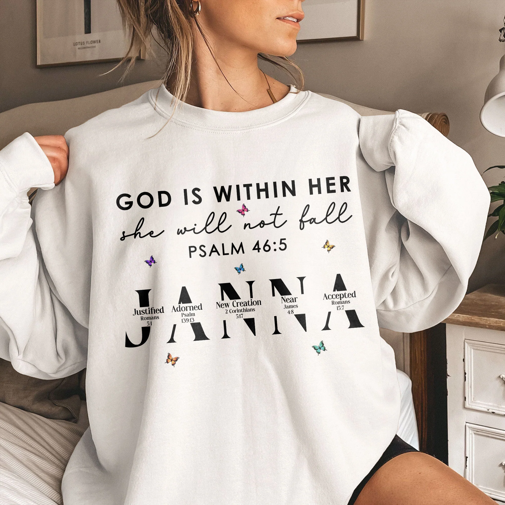 God Is Within Her She Will Not Fall With Name Letter In Bible - Personalized Shirt - Image 4