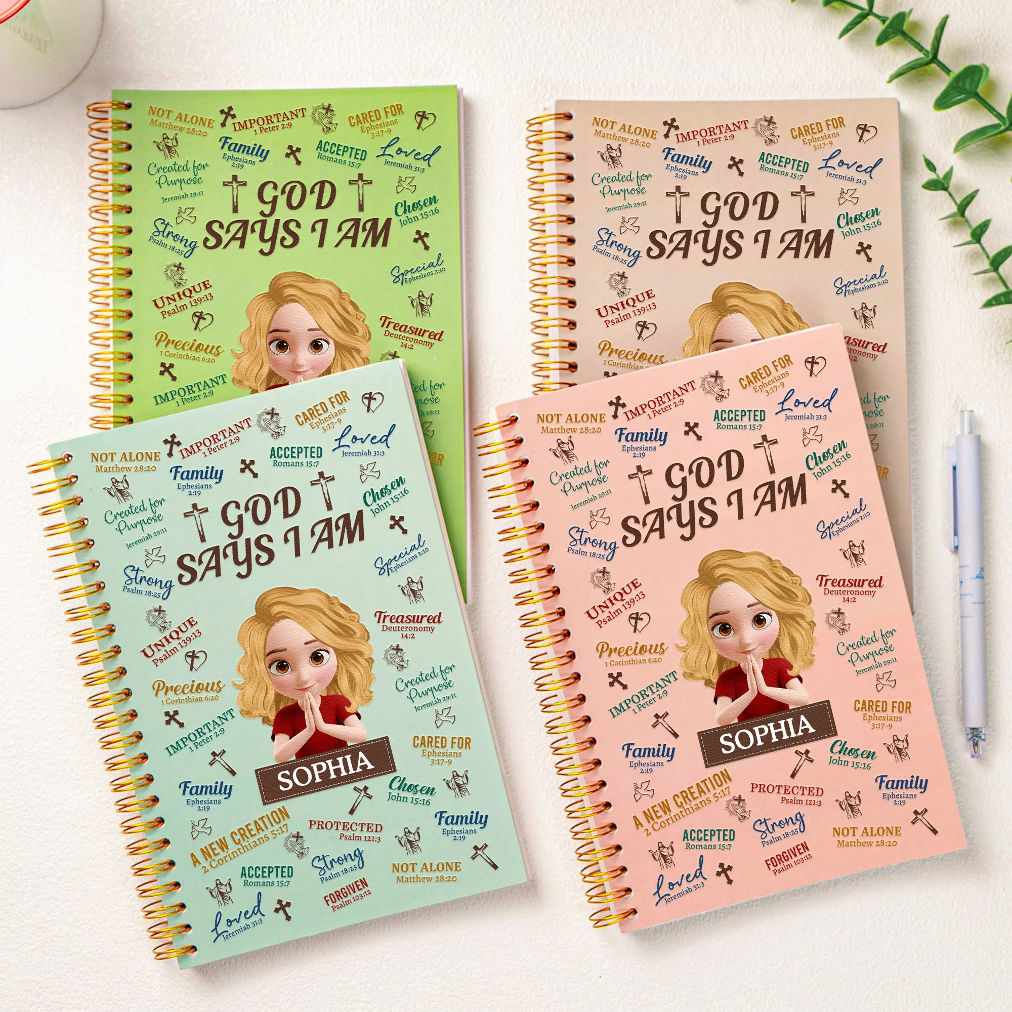 God Says I Am Bible Verse Affirmations Religious Gift - Personalized Prayer Journal - Image 3
