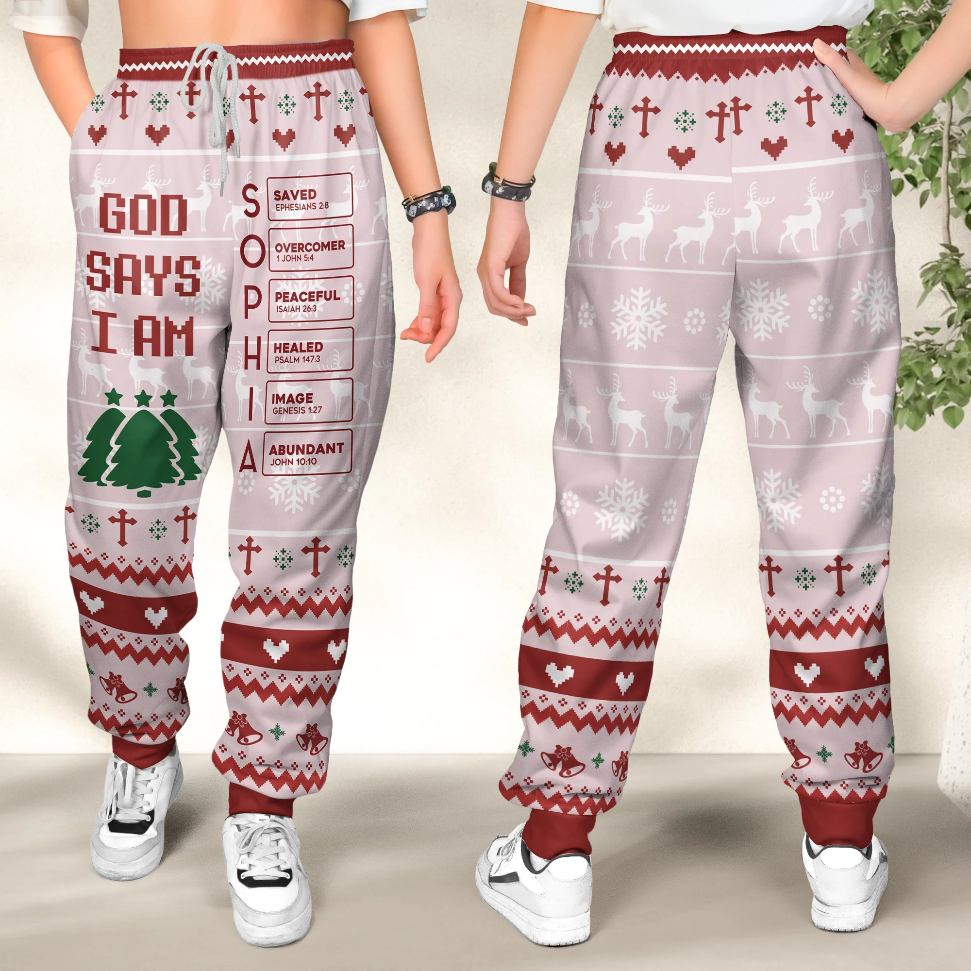 God Says I Am Custom Name Letter In Bible - Personalized Sweatpants - Image 3