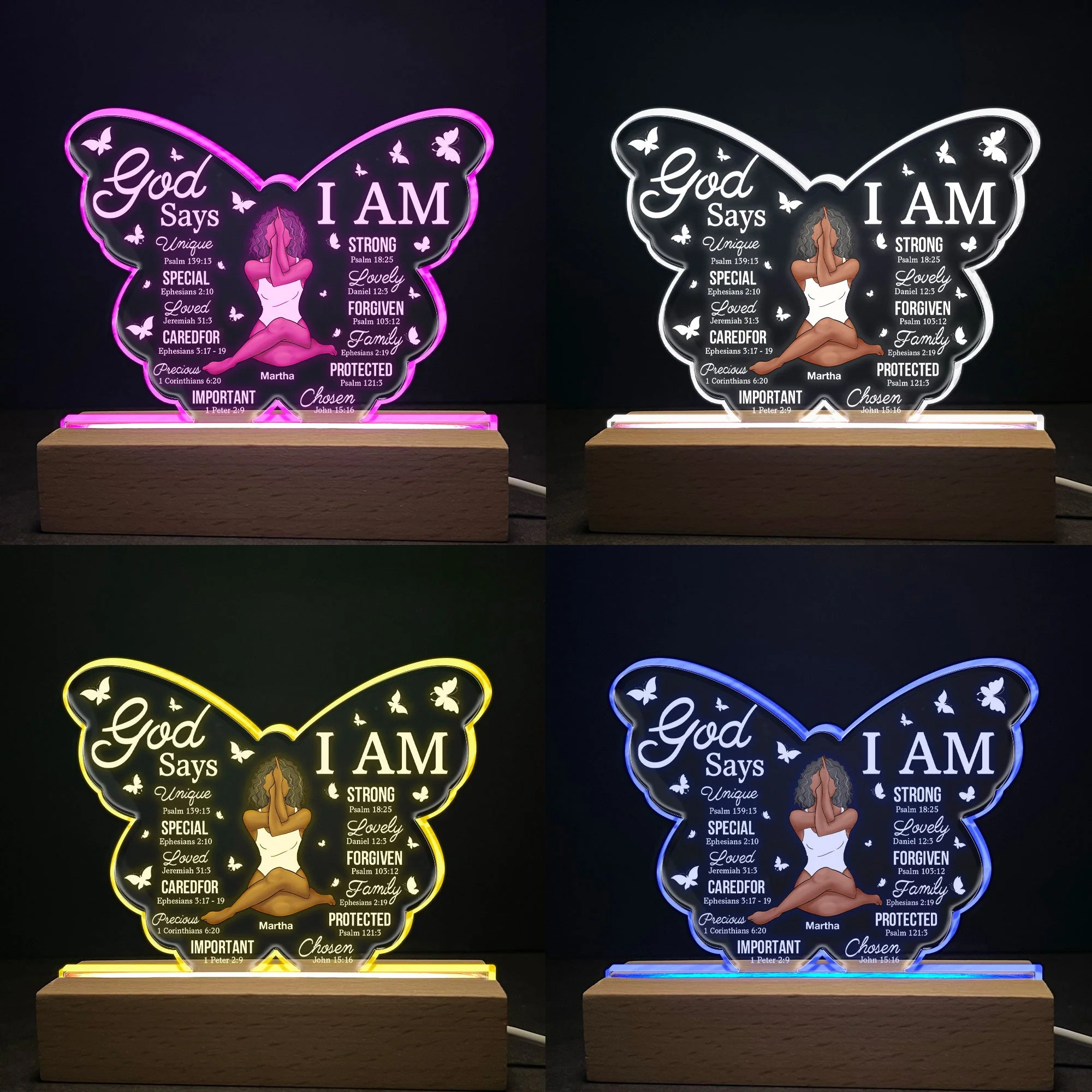 God Says I Am - Personalized LED Light - Image 3