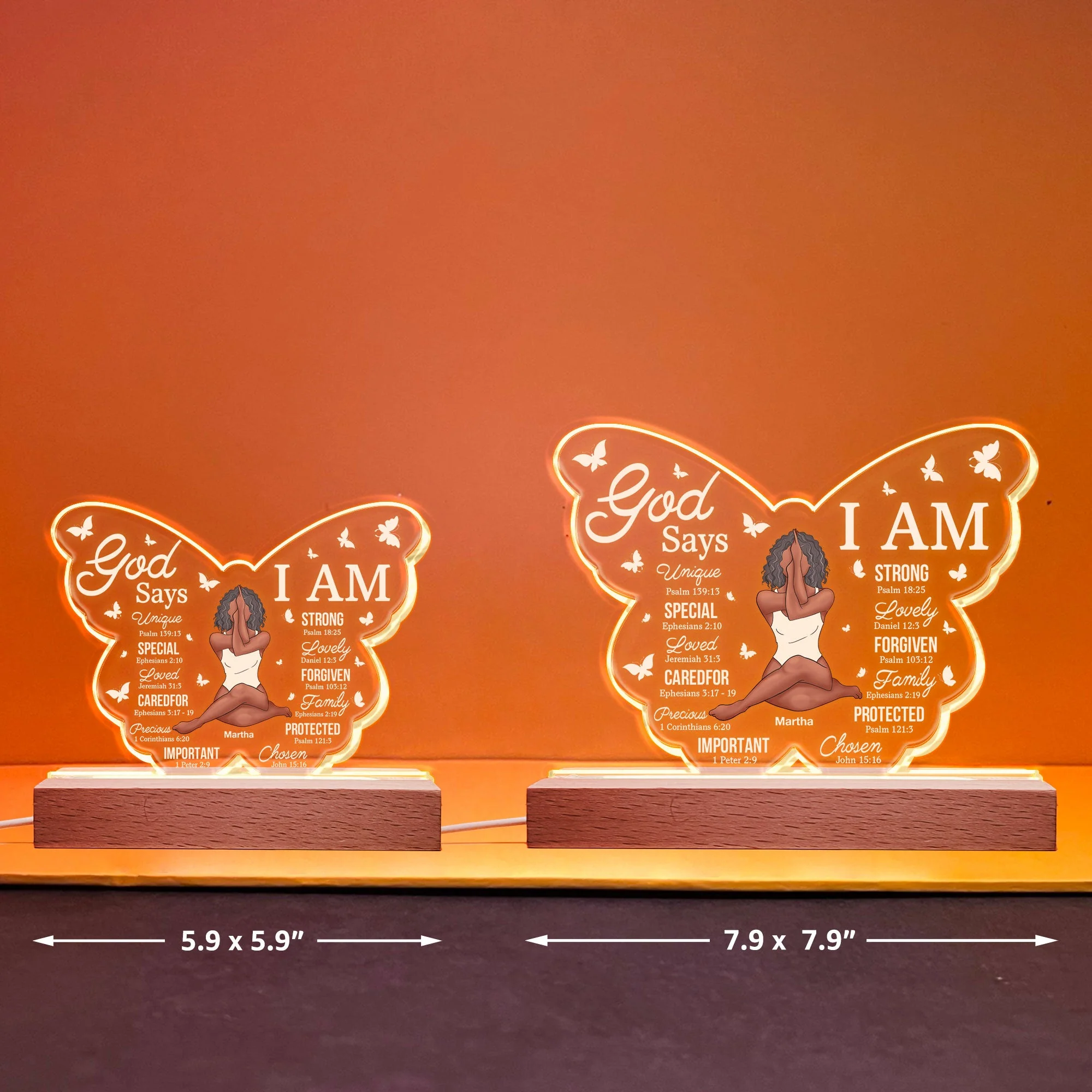 God Says I Am - Personalized LED Light - Image 5