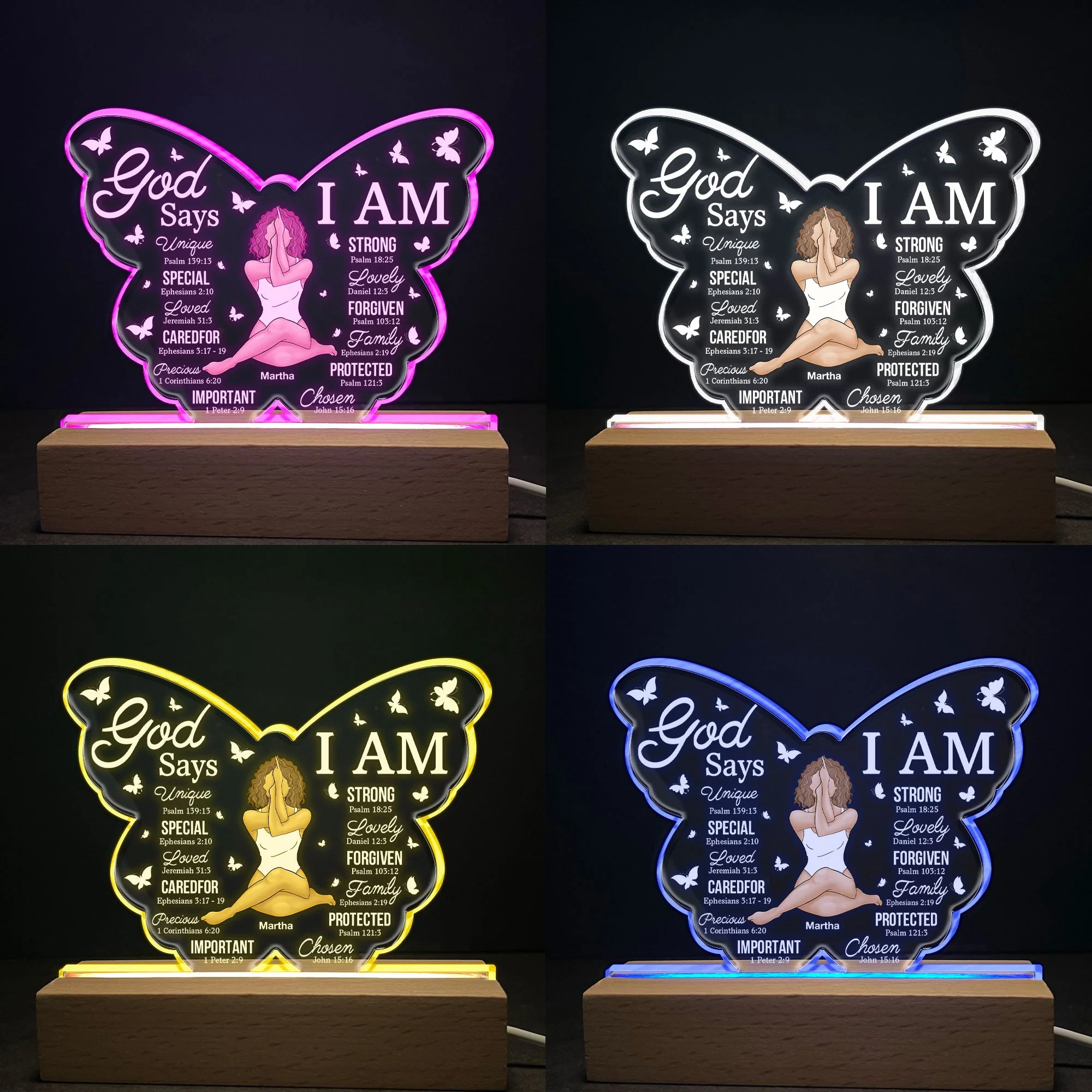 God Says I Am - Personalized LED Light - Image 8