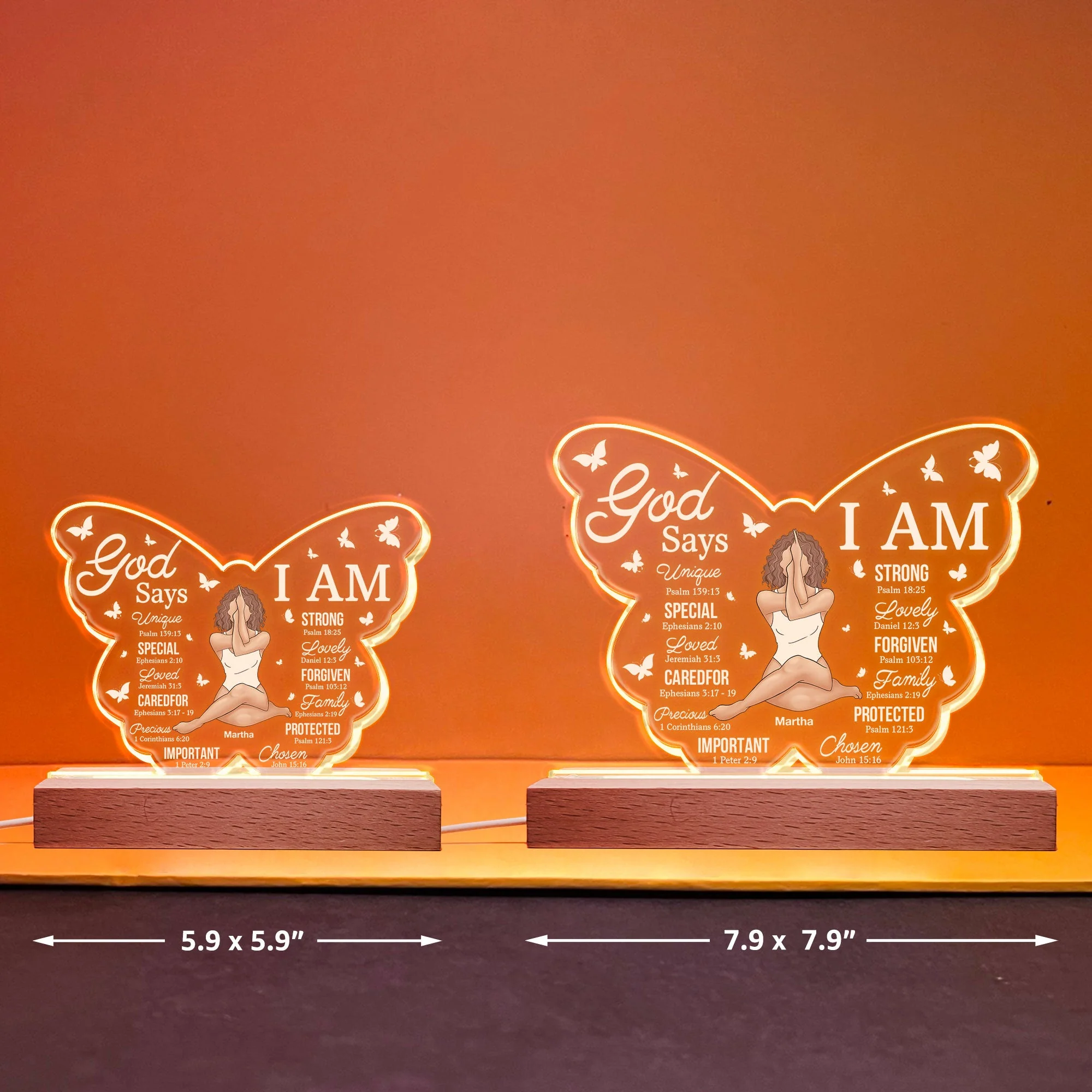 God Says I Am - Personalized LED Light - Image 9
