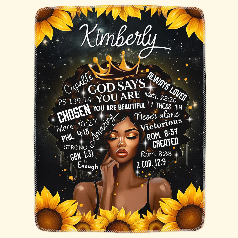 God Says You Are Beautiful - Personalized Blanket - Image 4