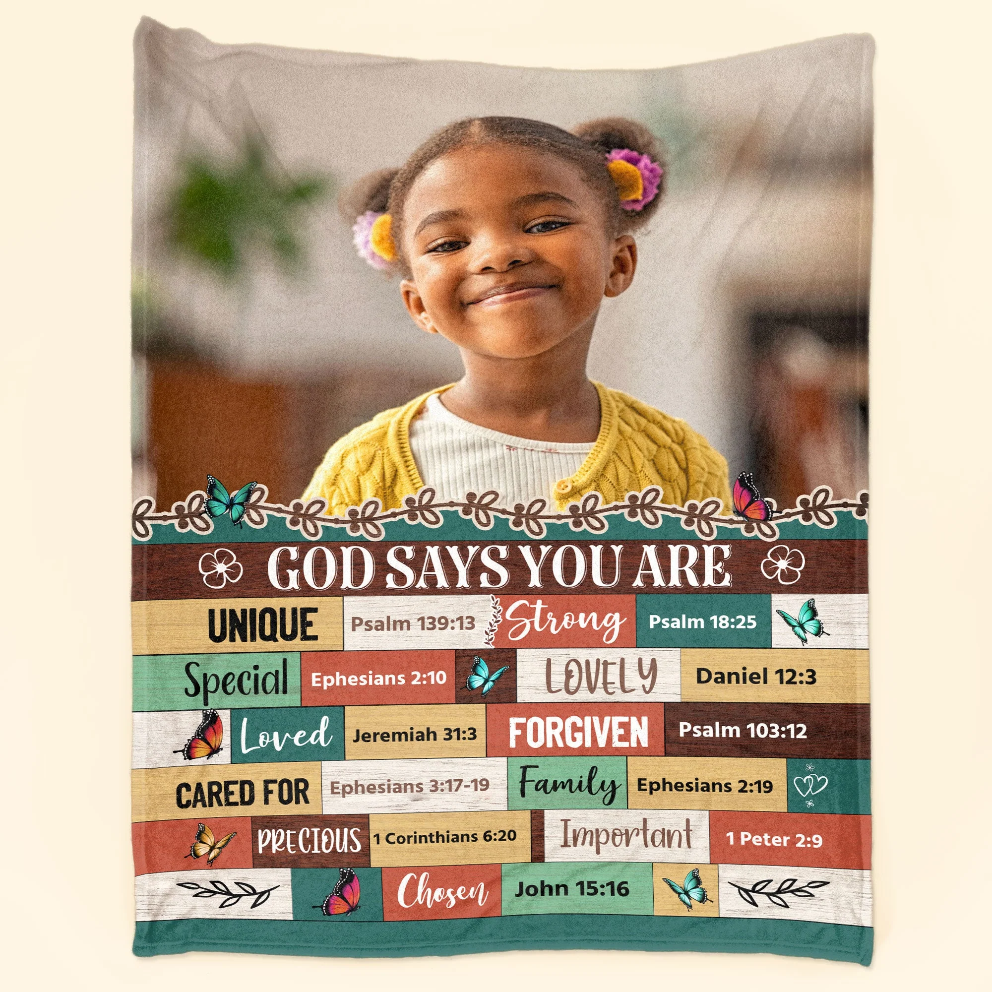God Says You Are Bible Verses For Daughter, Son - Personalized Photo Blanket - Image 4