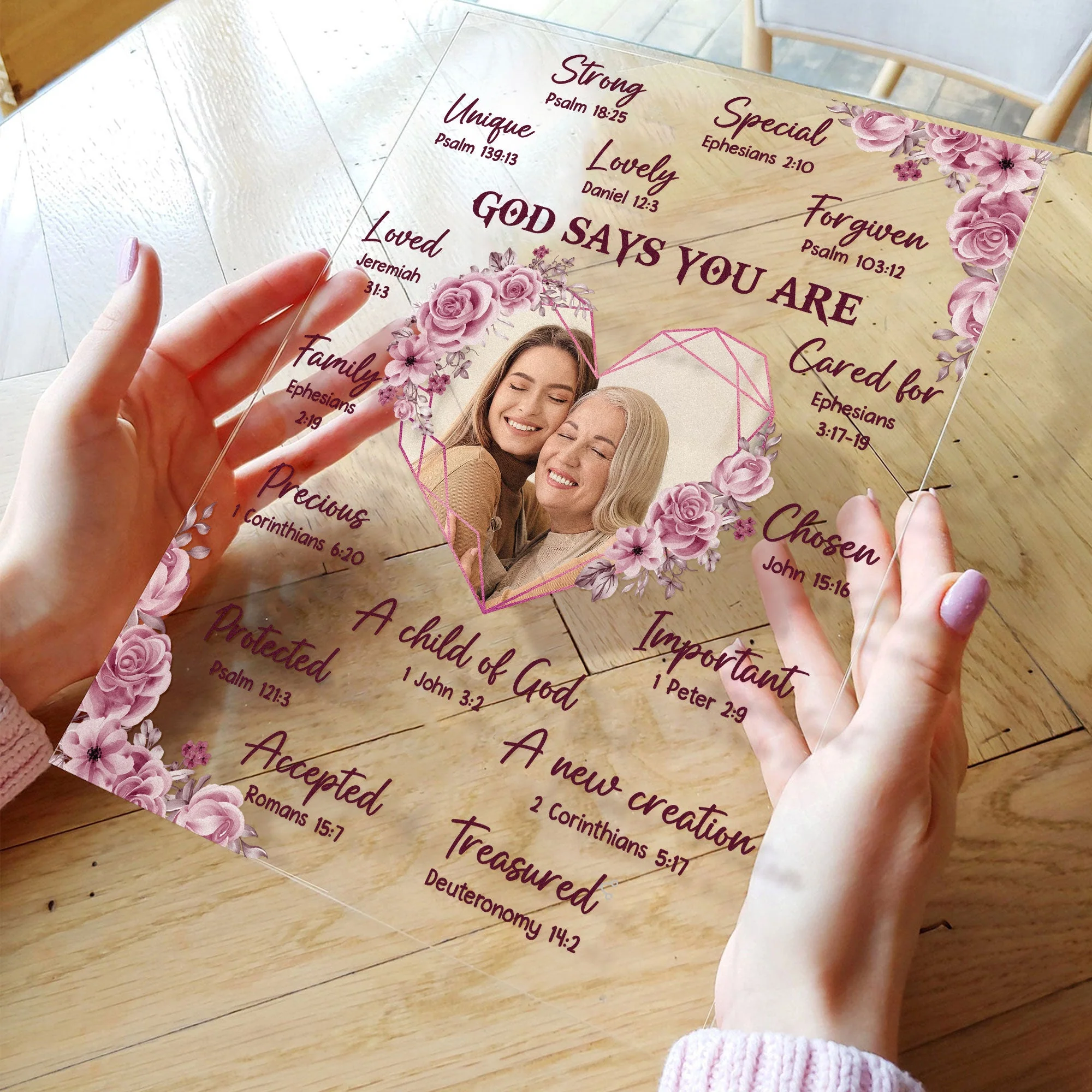 My Dear Daughter God Says You Are - Personalized Acrylic Photo Plaque - Image 2