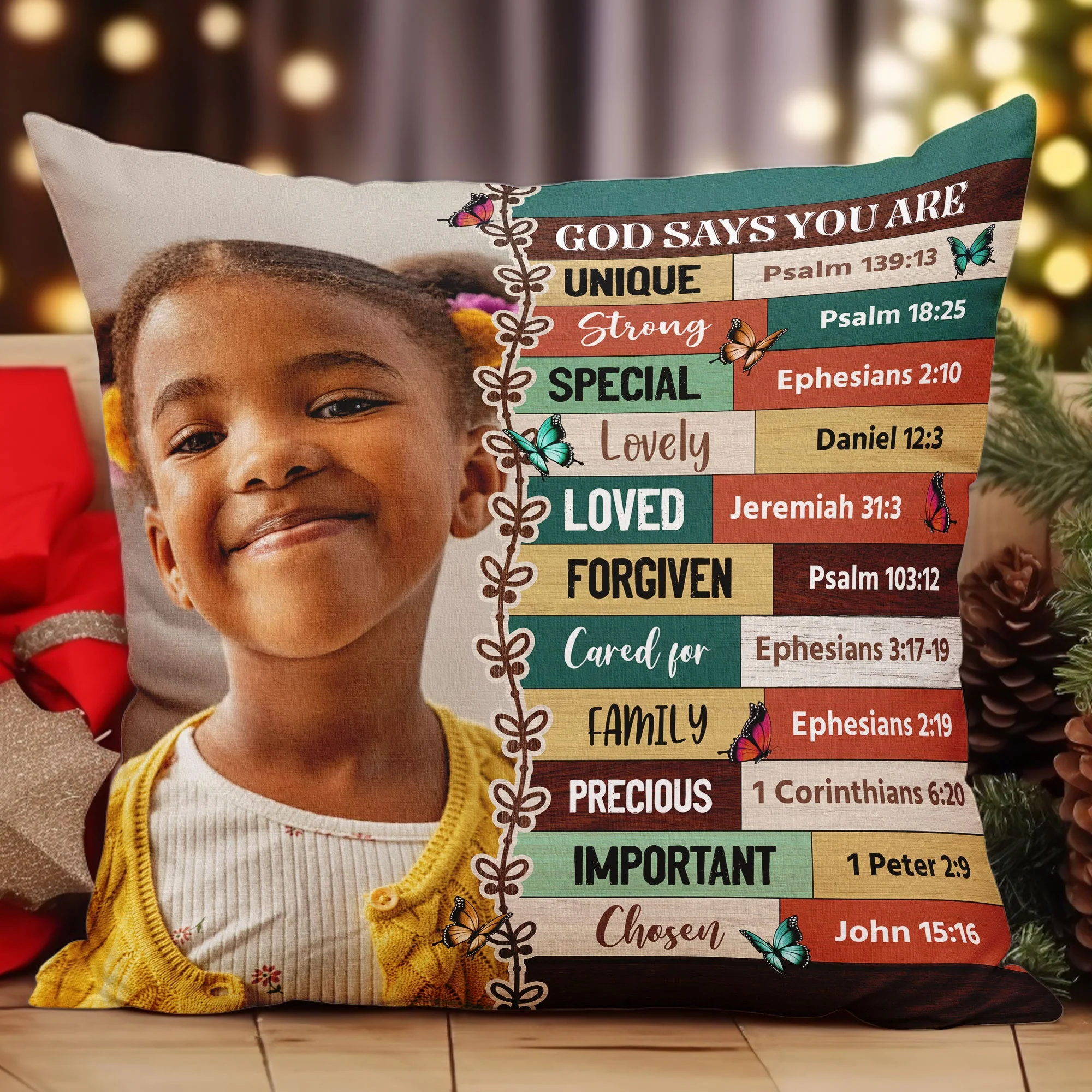 God Says You Are For Daughter, Son - Personalized Photo Pillow (Insert Included) - Image 2
