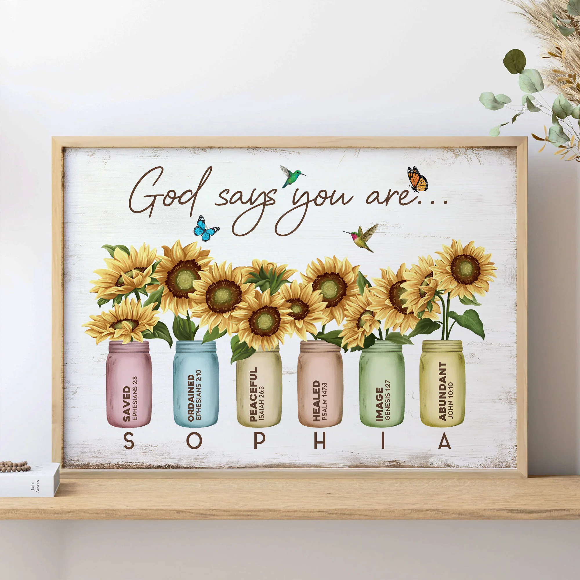 God Says You Are Name Bible Verse - Personalized Poster - Image 3