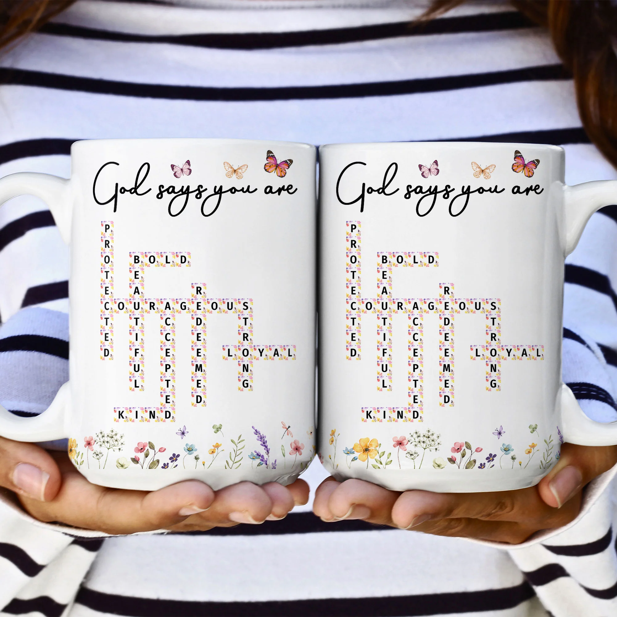God Says You Are Scrabble Affirmation Words - Personalized Mug - Image 7