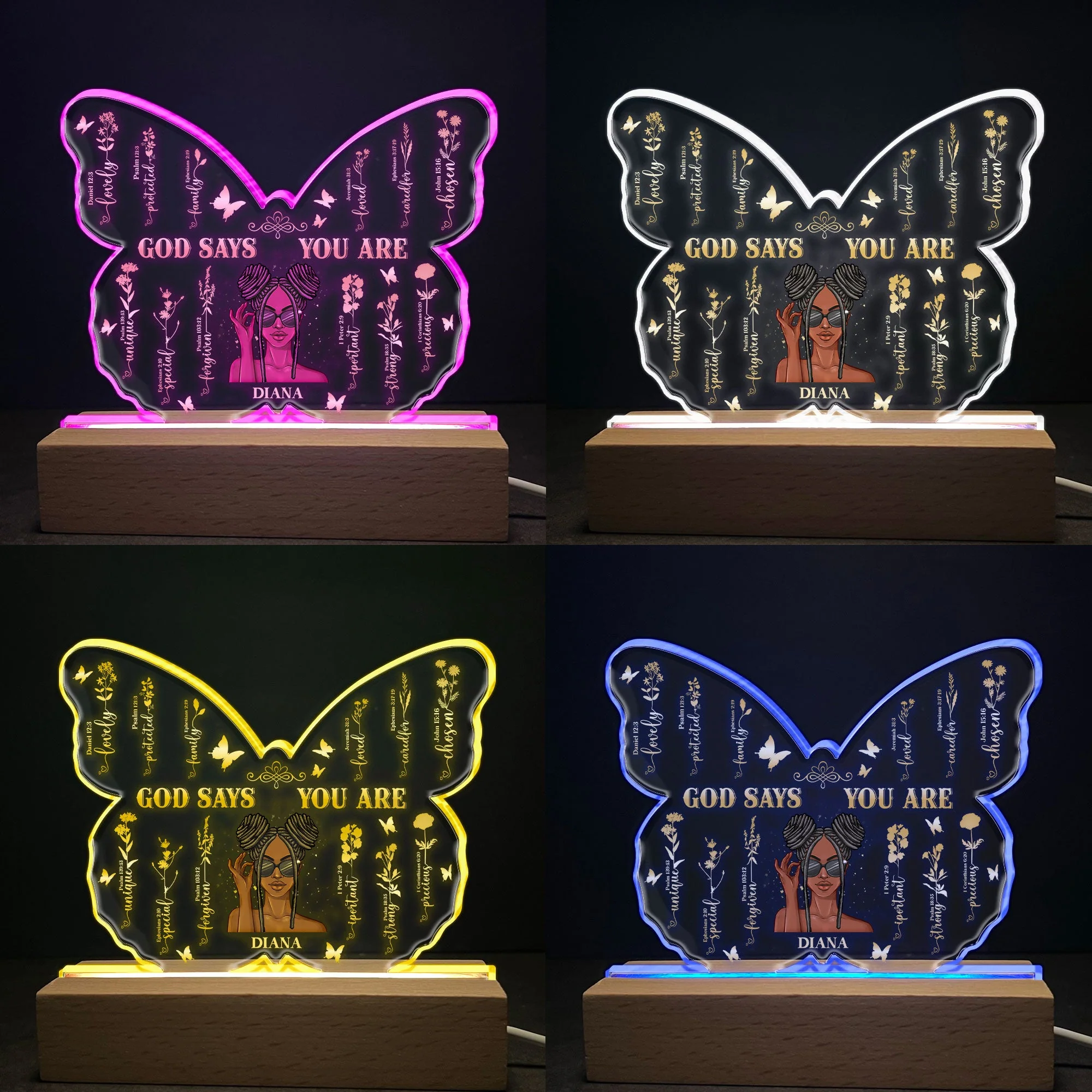 God Says You Are Strong - Personalized LED Light - Image 3
