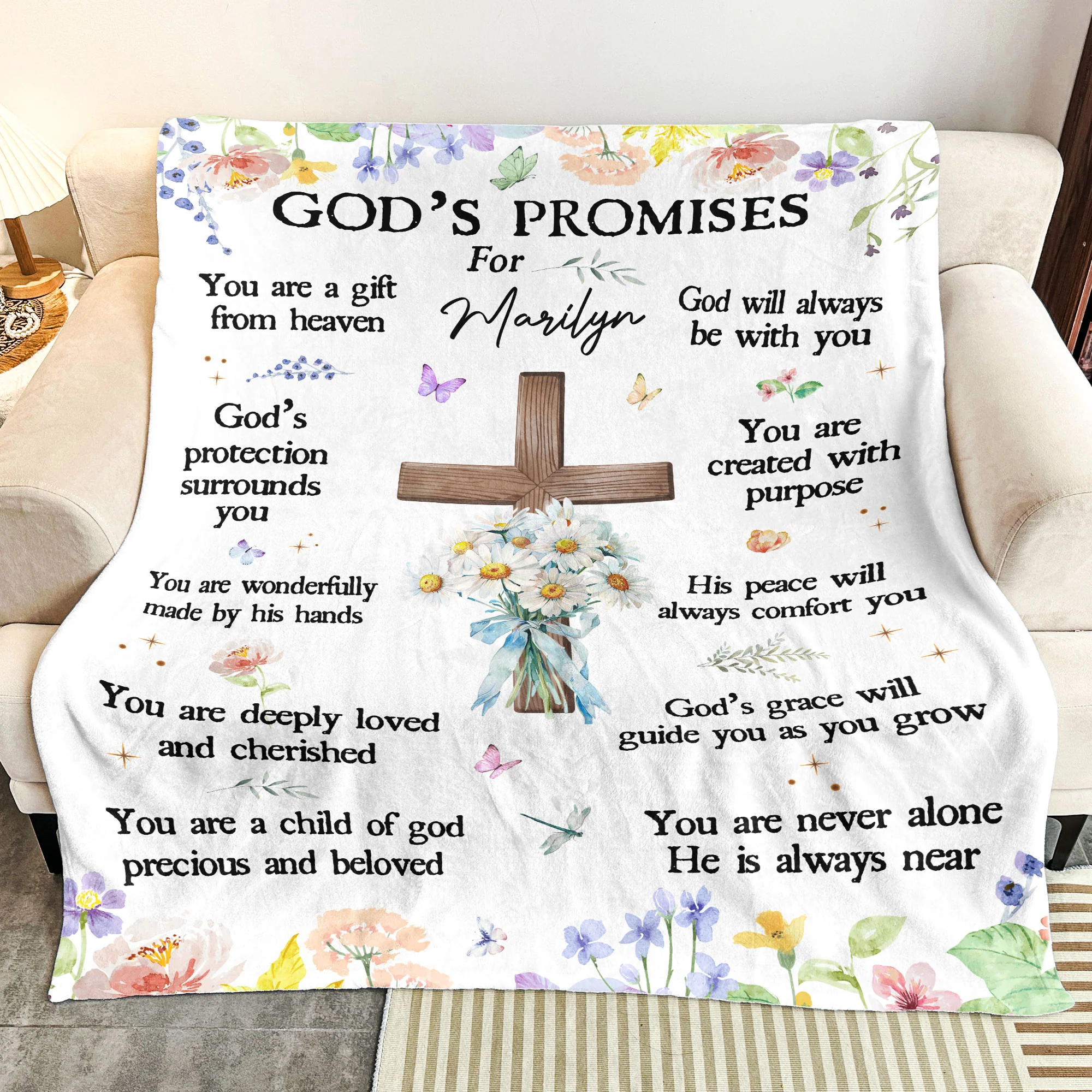 God's Promises - Personalized Blanket - Image 3