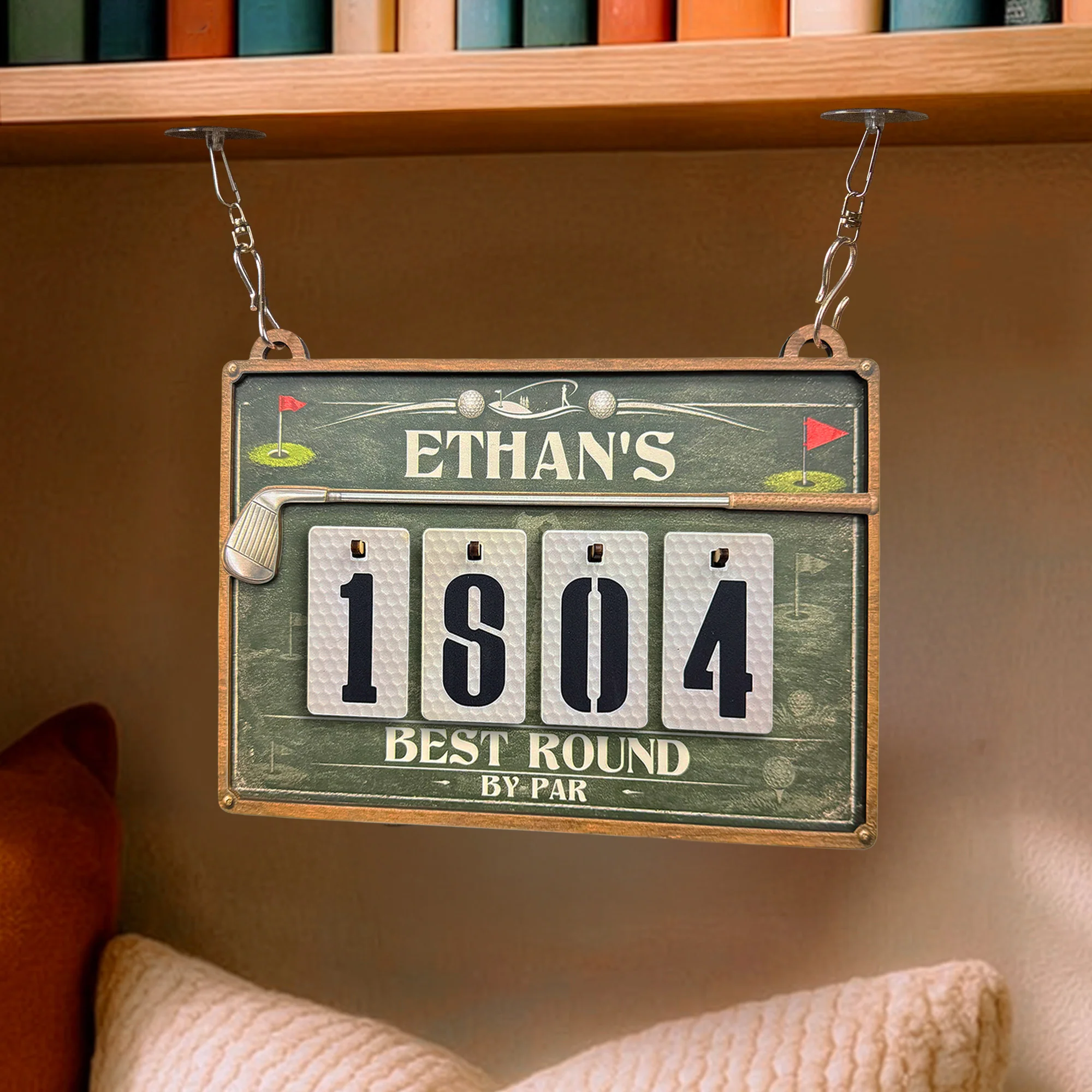 Golf Best Round By Par - Personalized Hanging Golf Tracker - Image 3