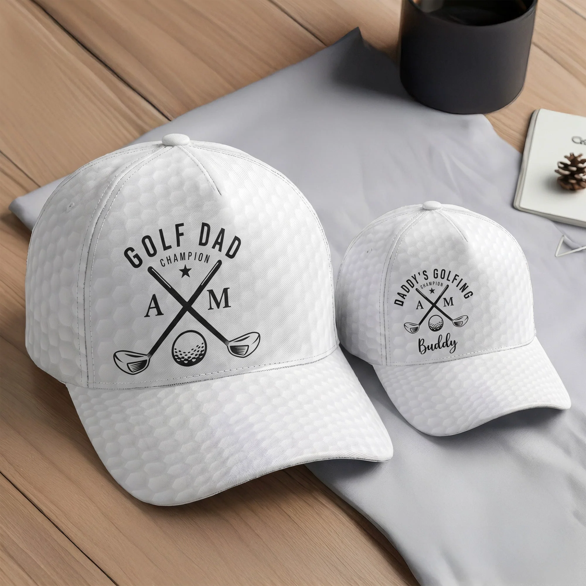 Golfing Dad And Daddy's Golfing Buddy Matching Hat - Personalized Cap - Image 2