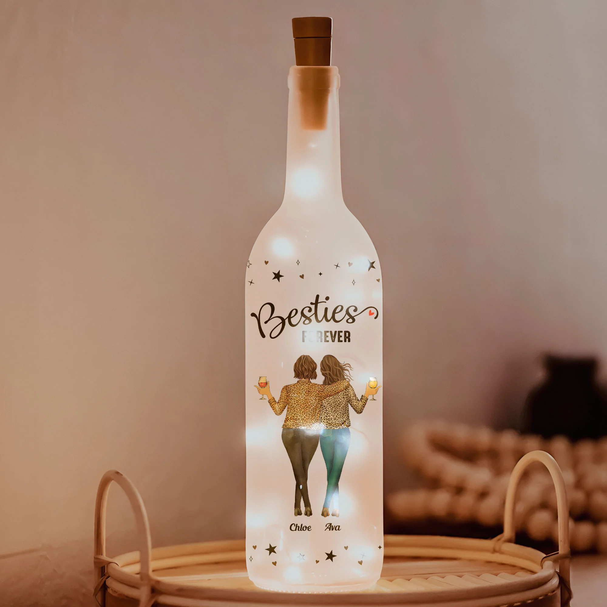 Good Friends Are Always Here - Personalized Bottle Lamp - Gift For Friend - Image 3