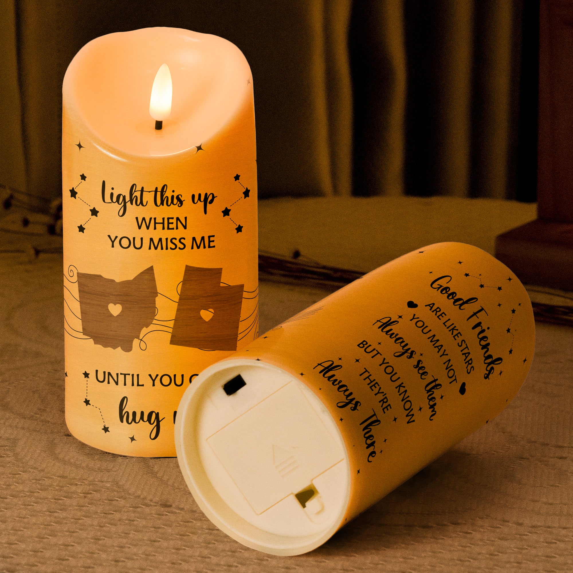 Good Friends Are Like Stars Light This When You Miss Me - Personalized LED Candle - Image 3