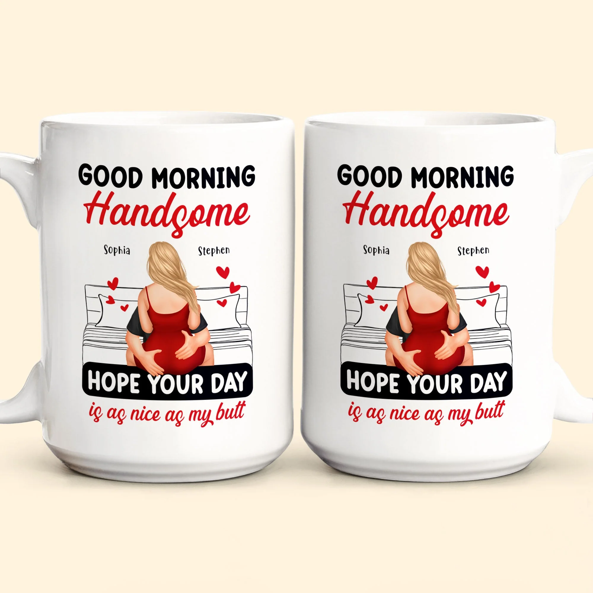 Good Morning Handsome - Personalized Mug - Image 3