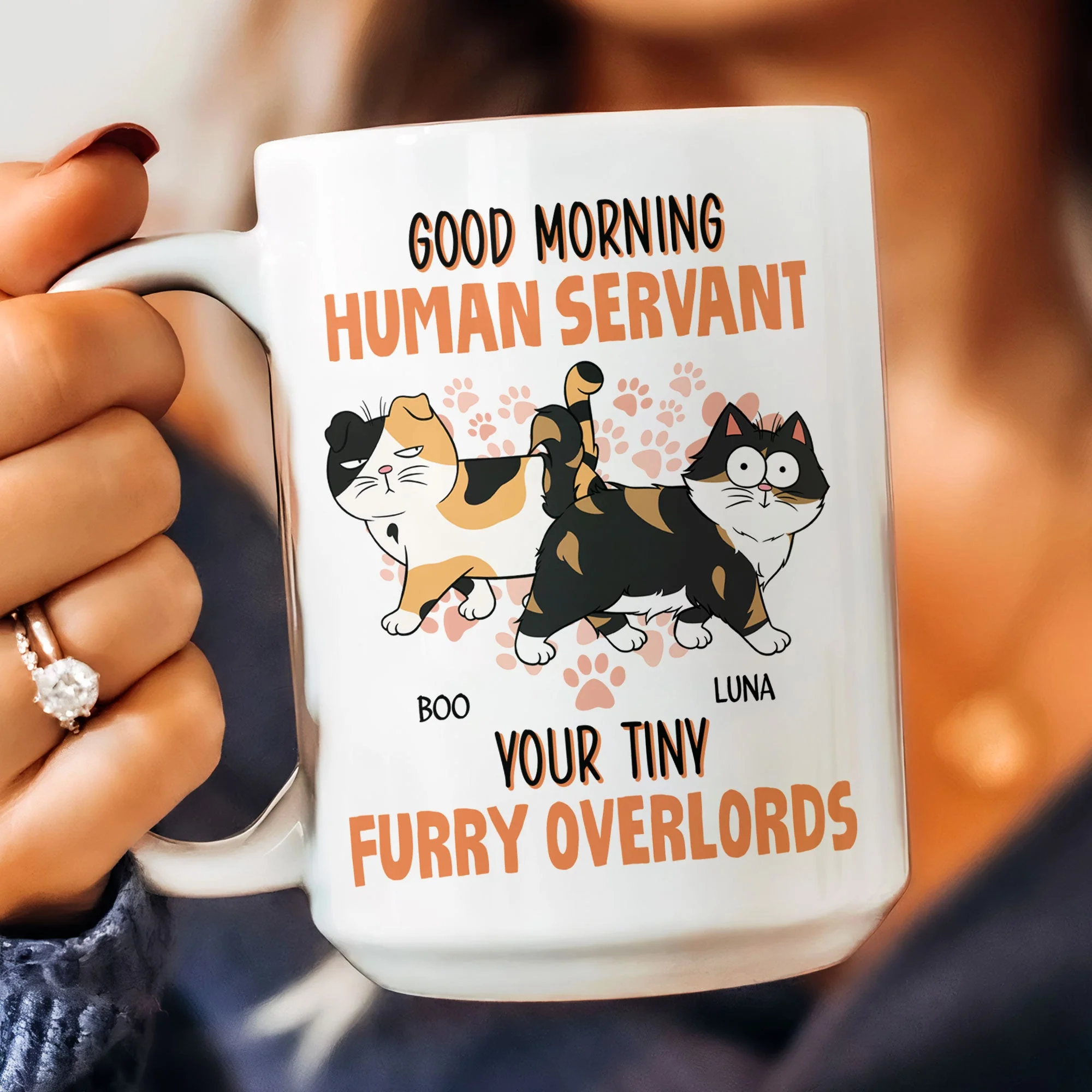 Good Morning Human Servant From Cats - Personalized Mug - Image 9