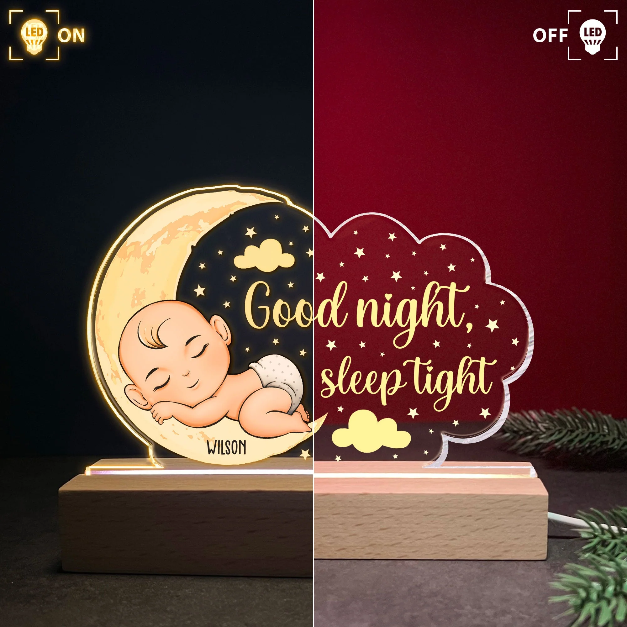 Good Night Sleep Tight - Personalized LED Light - Image 3